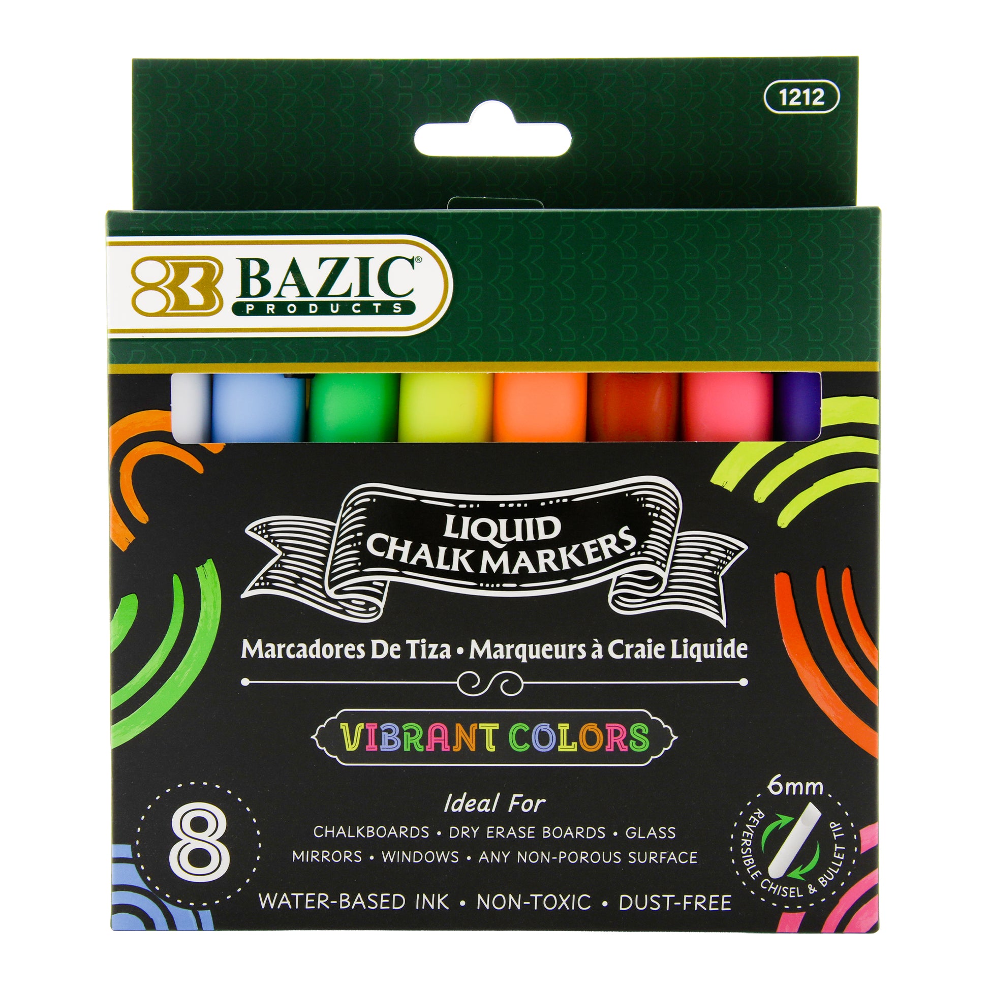 Home Dry Erase and Chalk Board Set 14"x14", 2 Boards with Markers, Max
