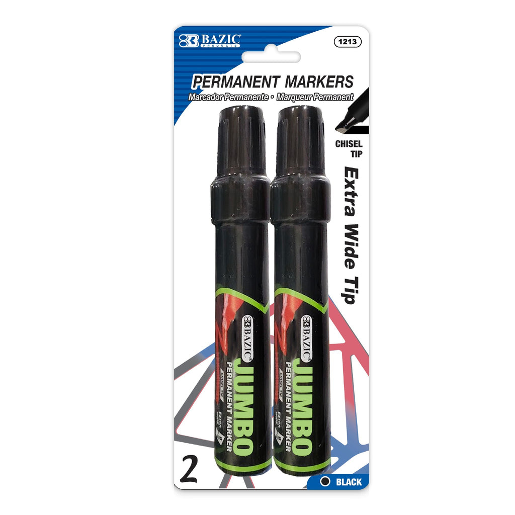 8 mm Jumbo Chisel Tip Permanent Markers (2/Pack)