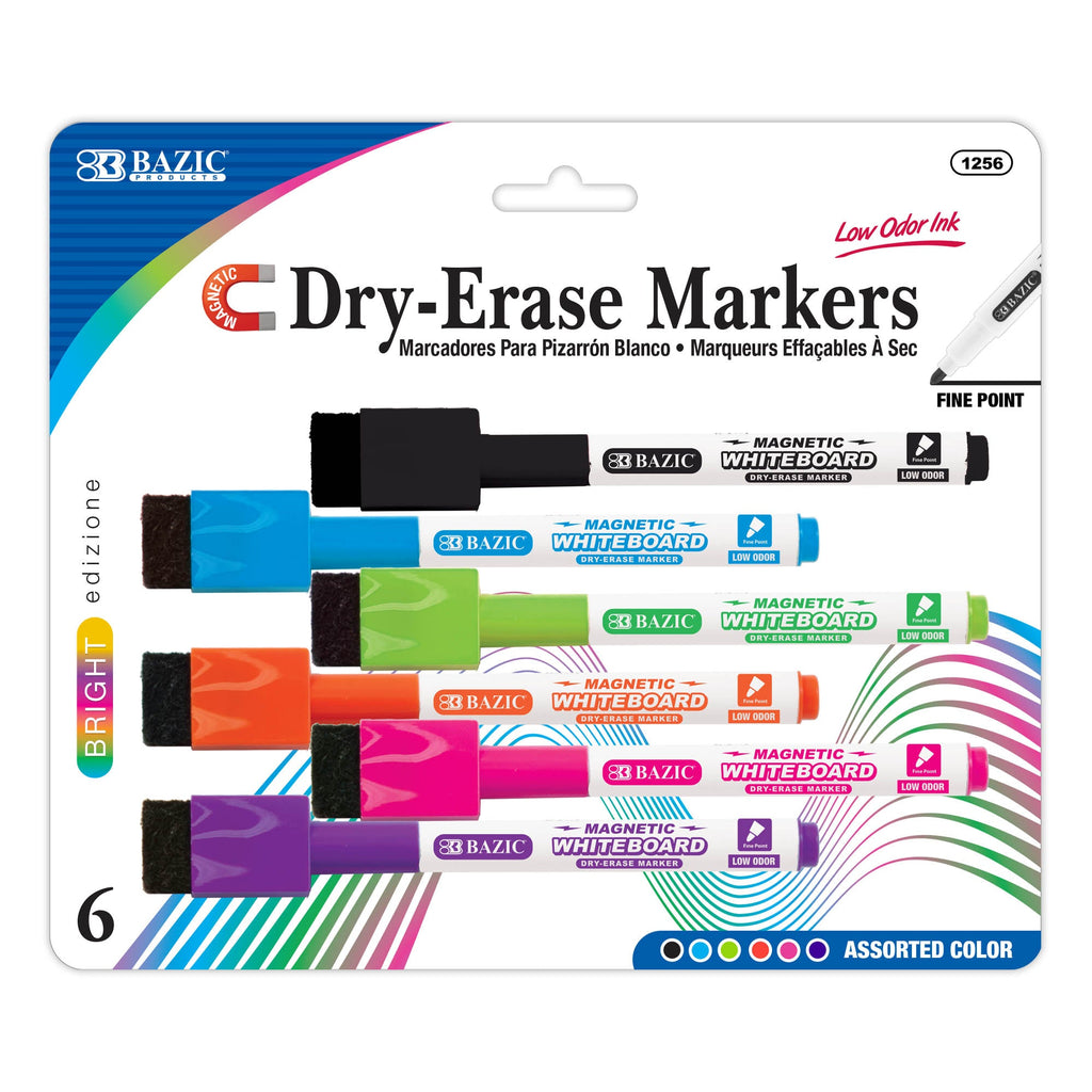 Bright Colors Magnetic Dry-Erase Markers (6/Pack)