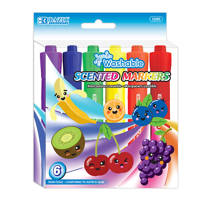 6 Colors Washable Scented Markers