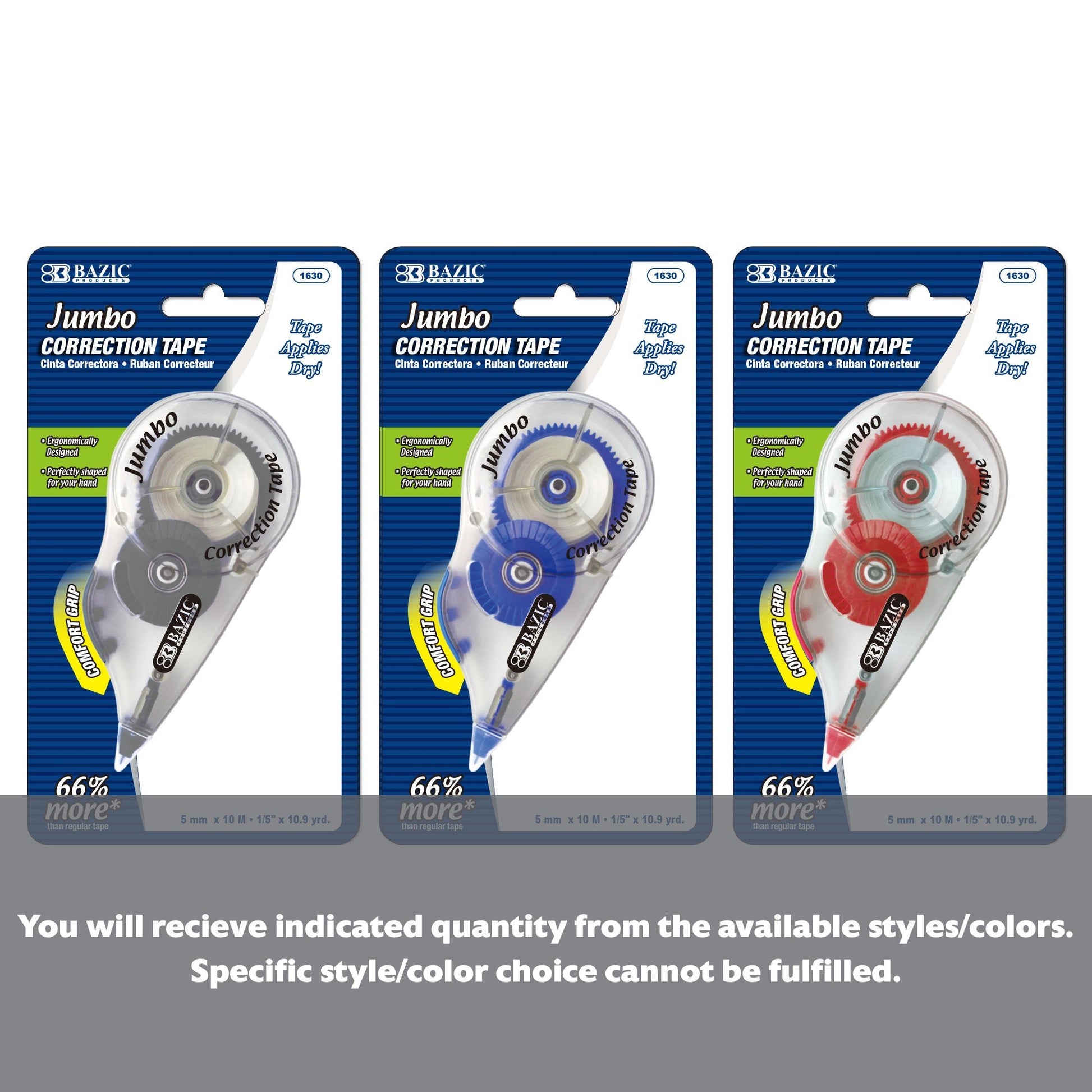5 mm x 394" Jumbo Correction Tape w/ Grip