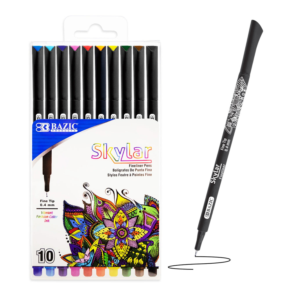 10 Color Skylar 0.4 mm Fineliner Pen