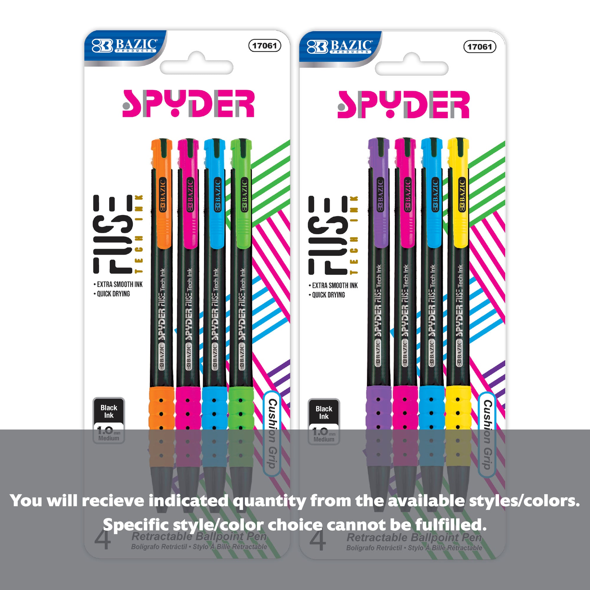 Spyder FUSE Tech Ink Retractable Pen (4/Pack)