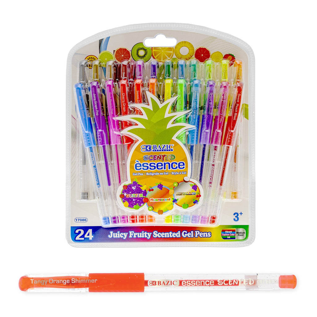 24 Scented Essence Gel Pen w/ Cushion Grip
