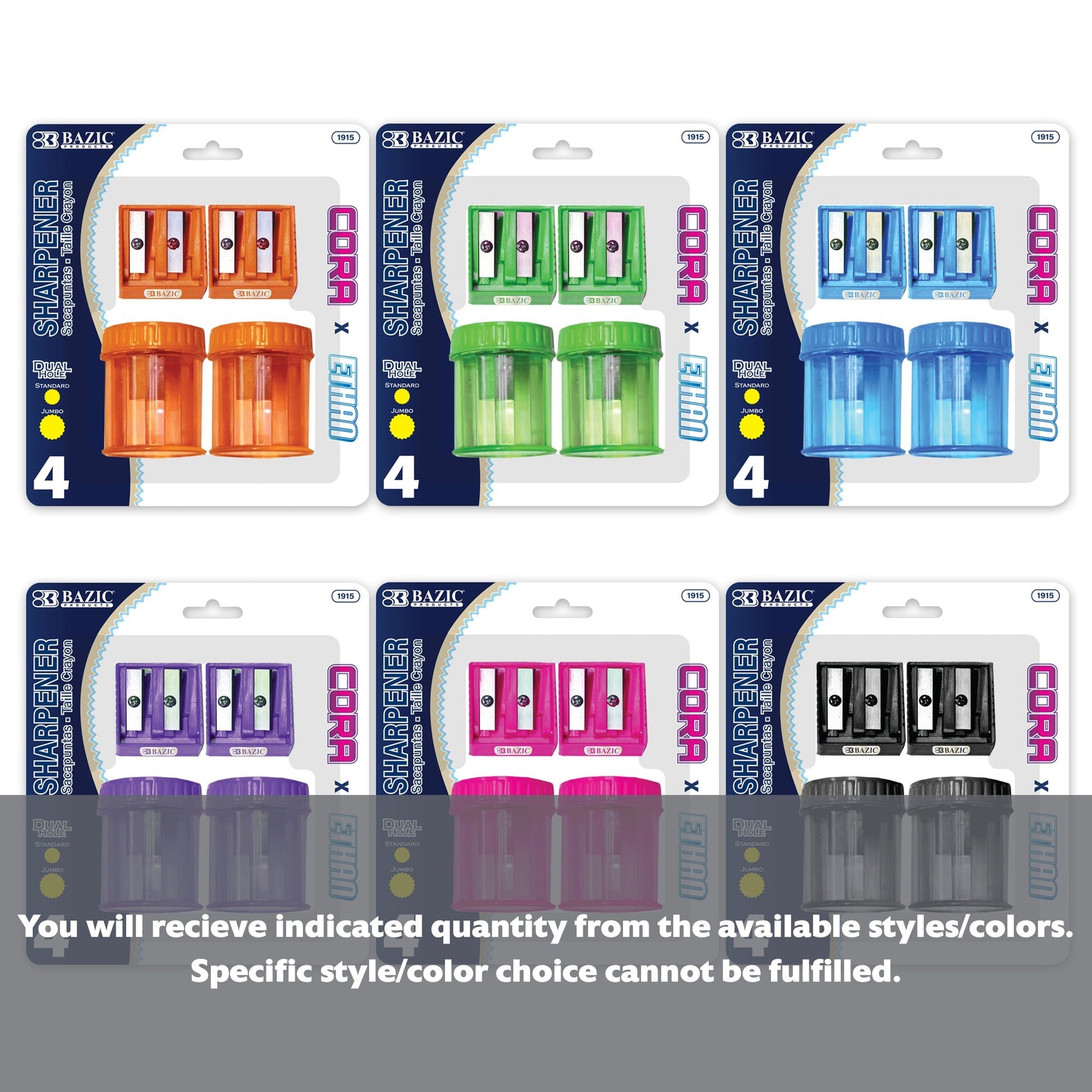 2 Dual Hole Sharpener + 2 Round Receptacle Sharpener - BZBox