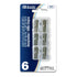 Set of six BAZIC BYOB single hole metal pencil sharpeners with compact design and durable metal construction.