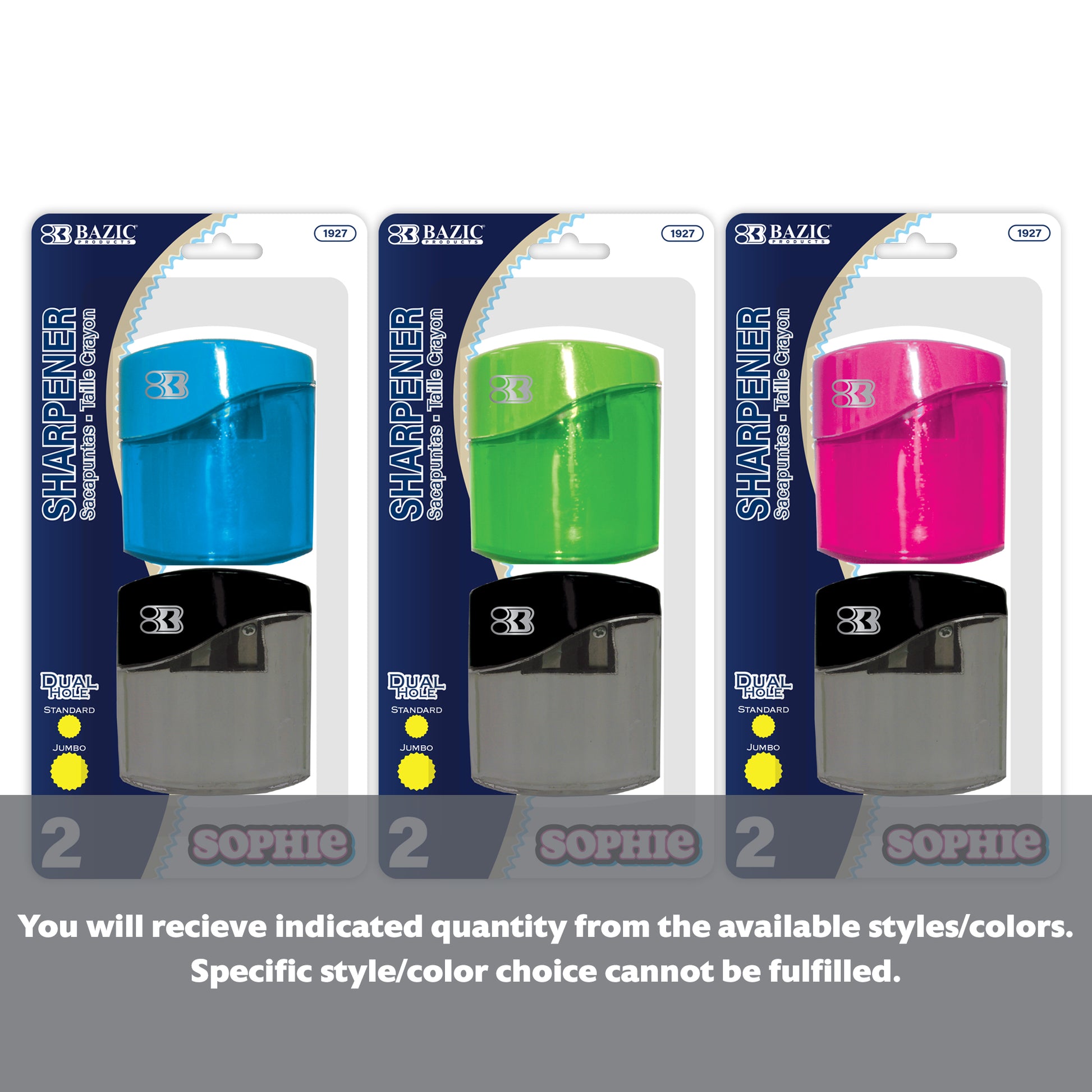 Sophie Dual Hole Sharpener w/ Square Receptacle (2/Pack) - BZBox