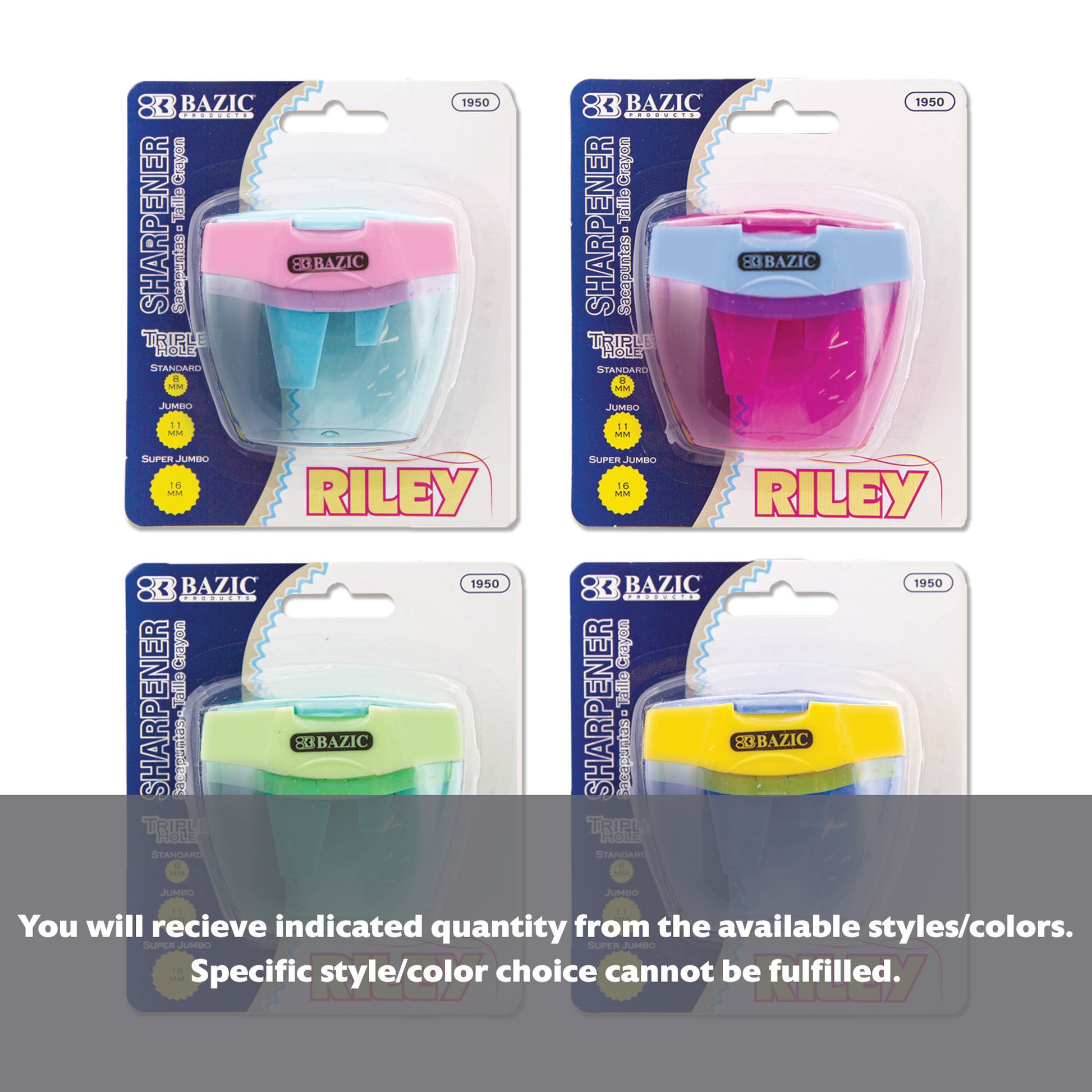 Riley Triple Hole Sharpener w/ Receptacle