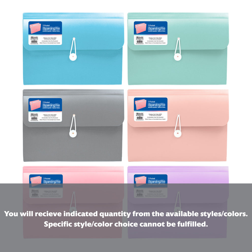 Pastel Edition 7-Pocket A4/Letter Size Poly Expanding File