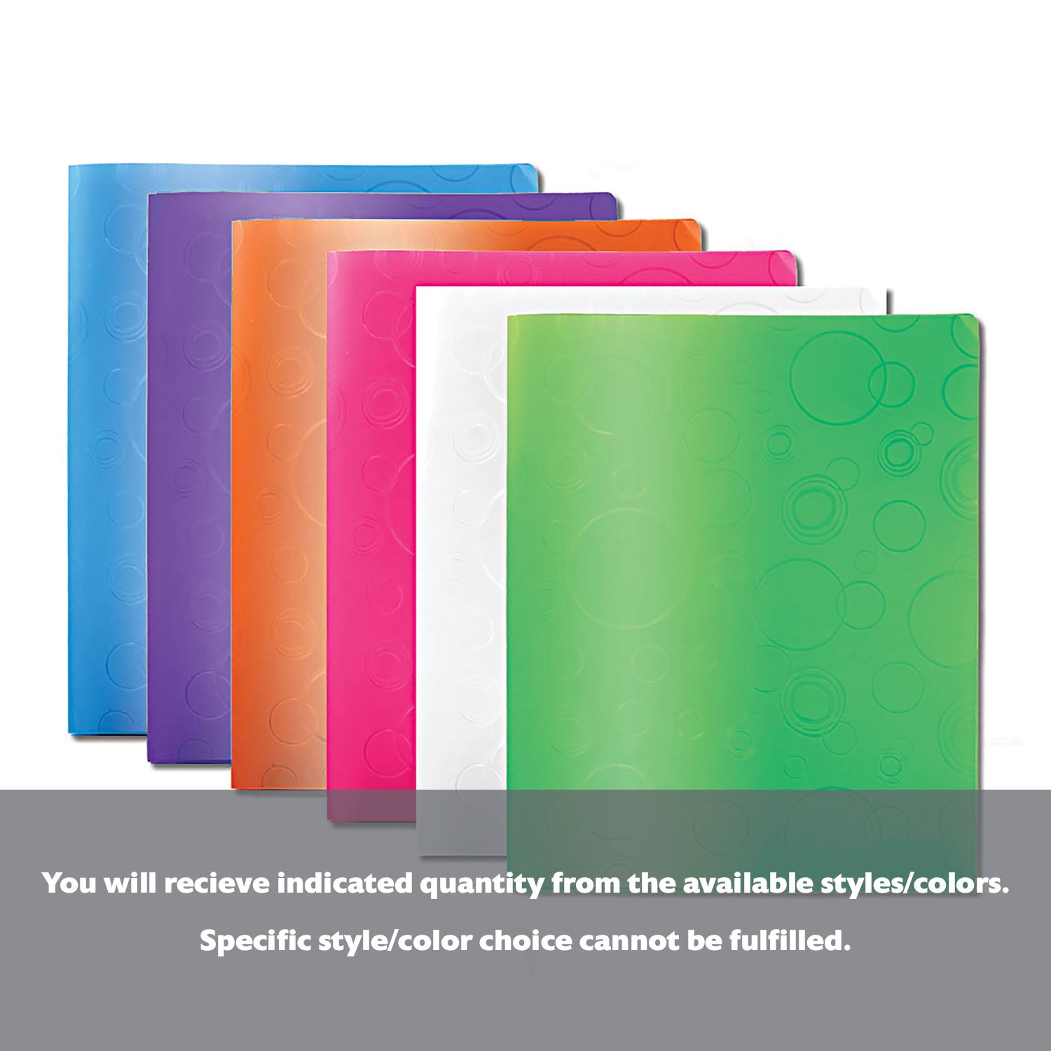 Bubble Embossed 2-Pocket Poly Portfolio