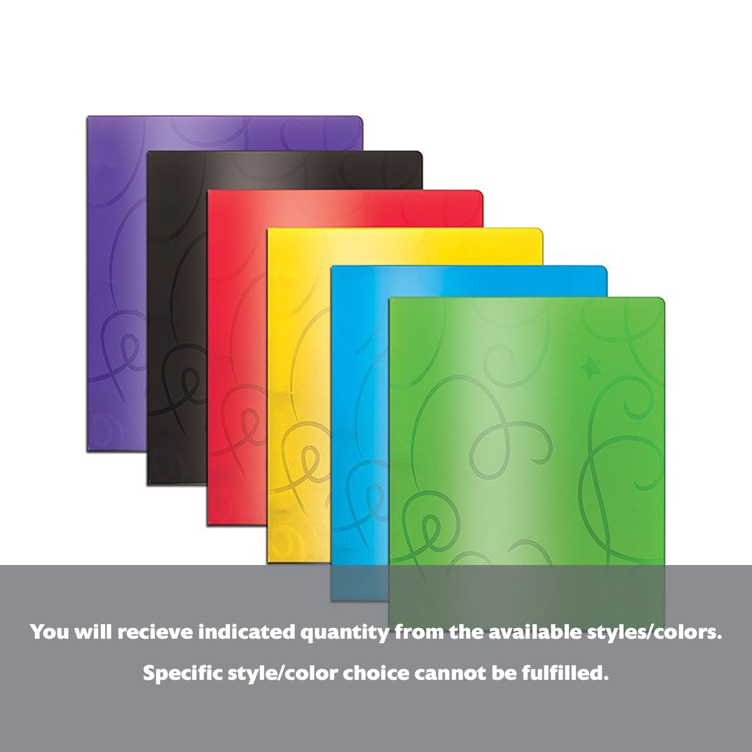 Swirl Embossed 2-Pocket Poly Portfolio
