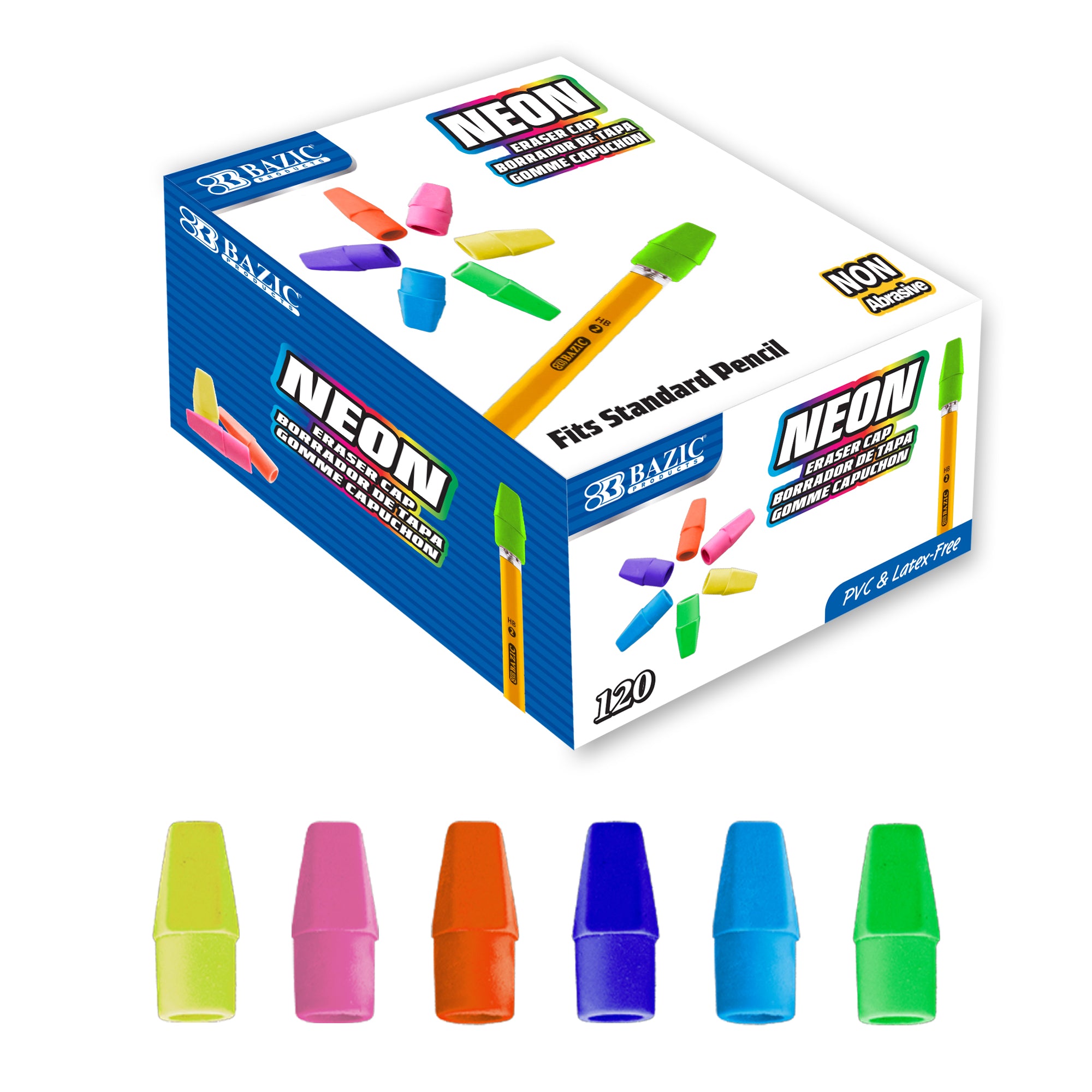 Neon Eraser Cap (120/Box)