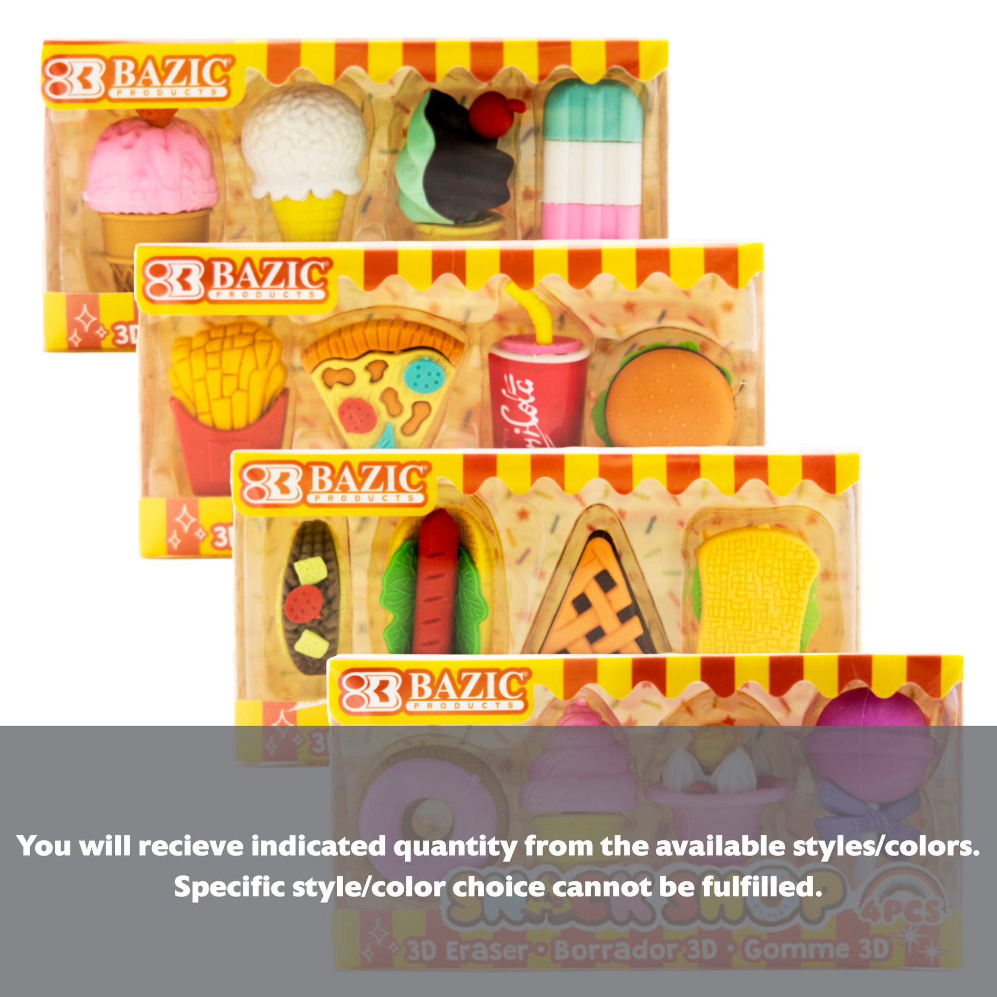 Snack Shop 3D Eraser Sets