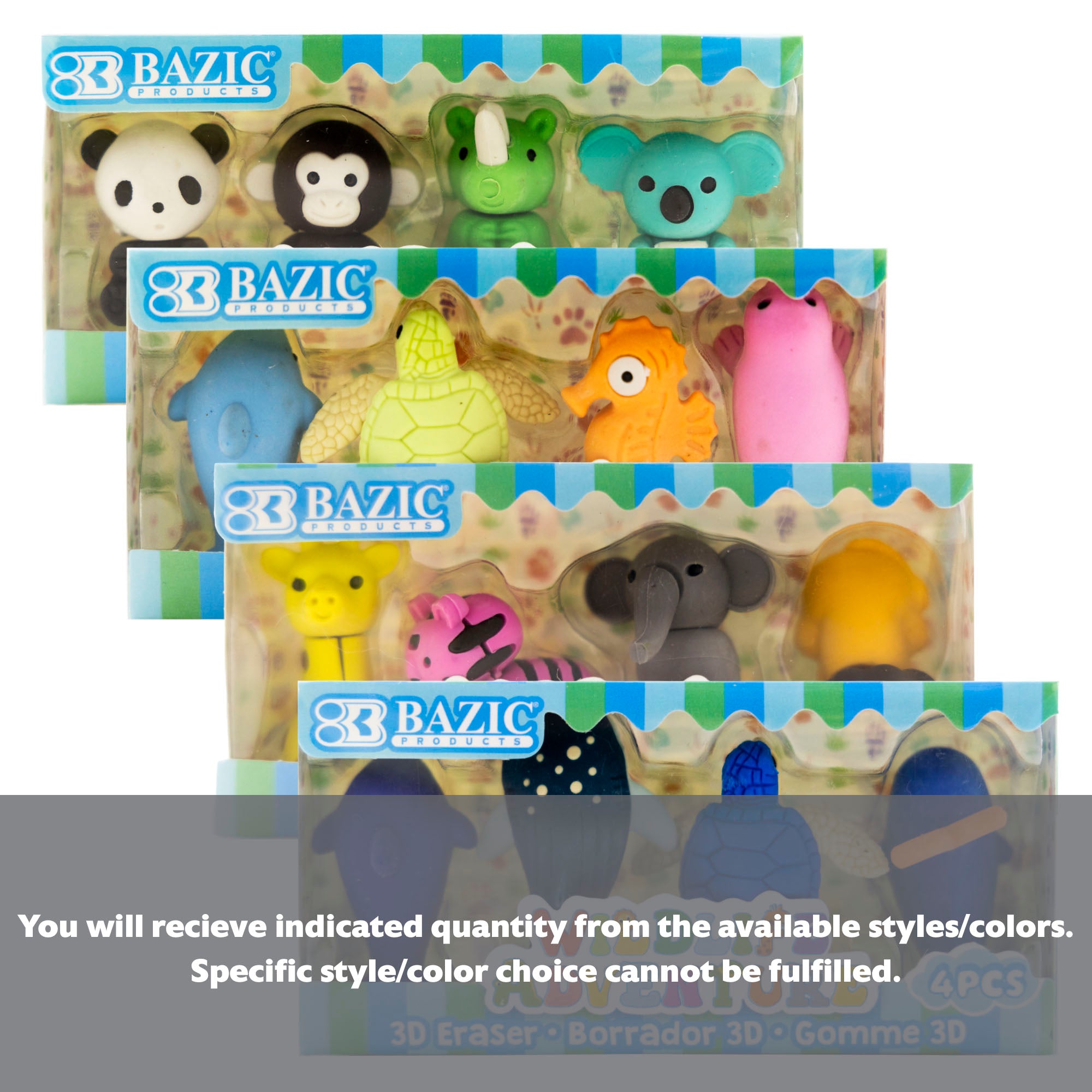 Wildlife Adventures 3D Eraser Sets