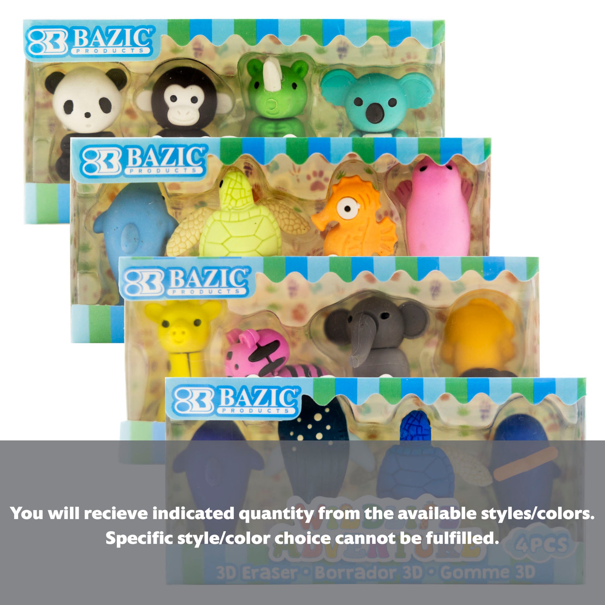 Wildlife Adventures 3D Eraser Sets