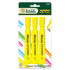 Yellow BYOB fluorescent highlighters by BAZIC in a 3-pack, shown with bright yellow caps and chisel tips for highlighting text.