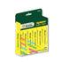 BAZIC yellow desk-style fluorescent highlighters in a 12-pack, ideal for office or school use, with chisel tips for highlighting.