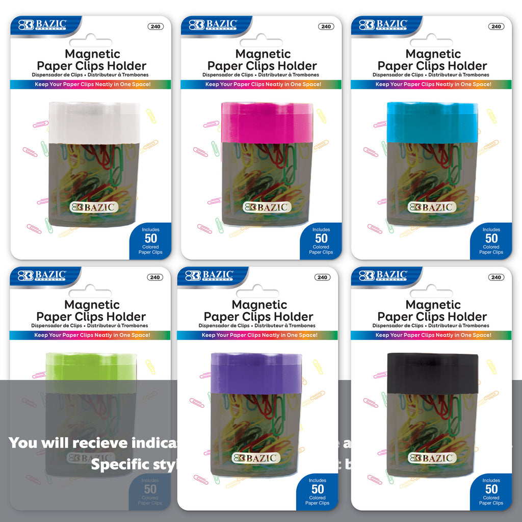 Magnetic Paper Clips Holder w/ Asst. Color No.1 Paper Clip
