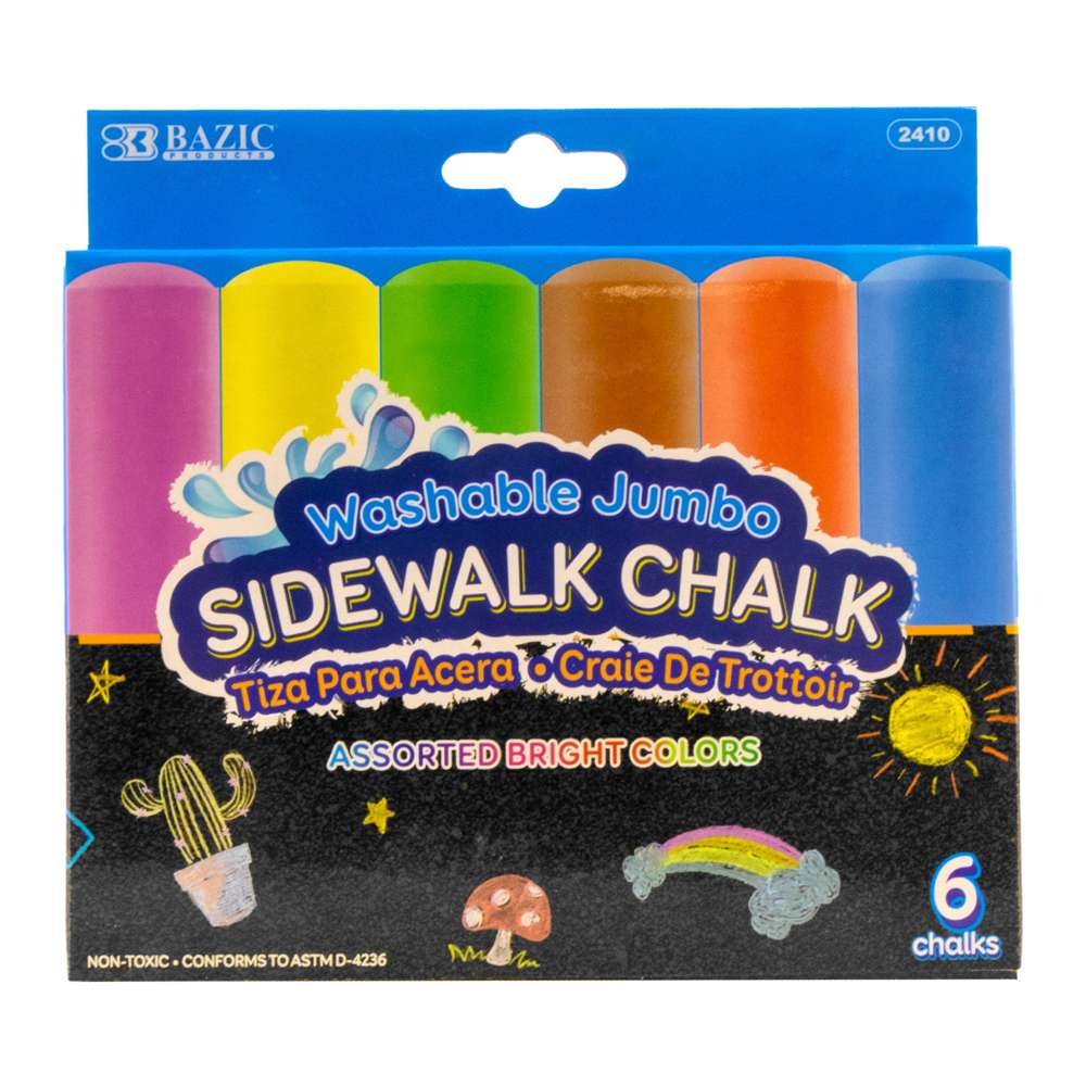 6 Jumbo Sidewalk Chalks