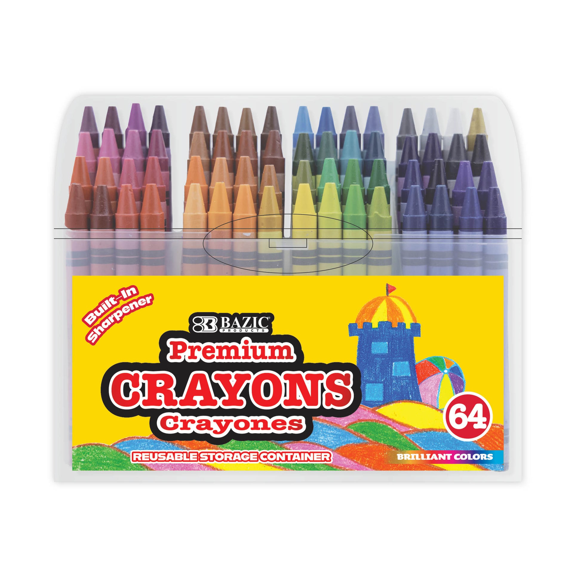 64 ct. Premium Crayons w/sharpener