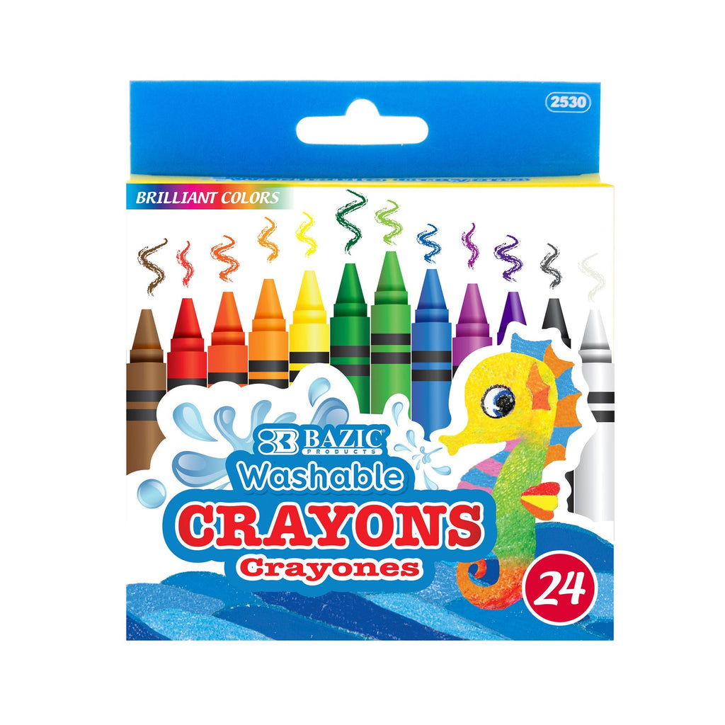 24 Color Washable Premium Crayons