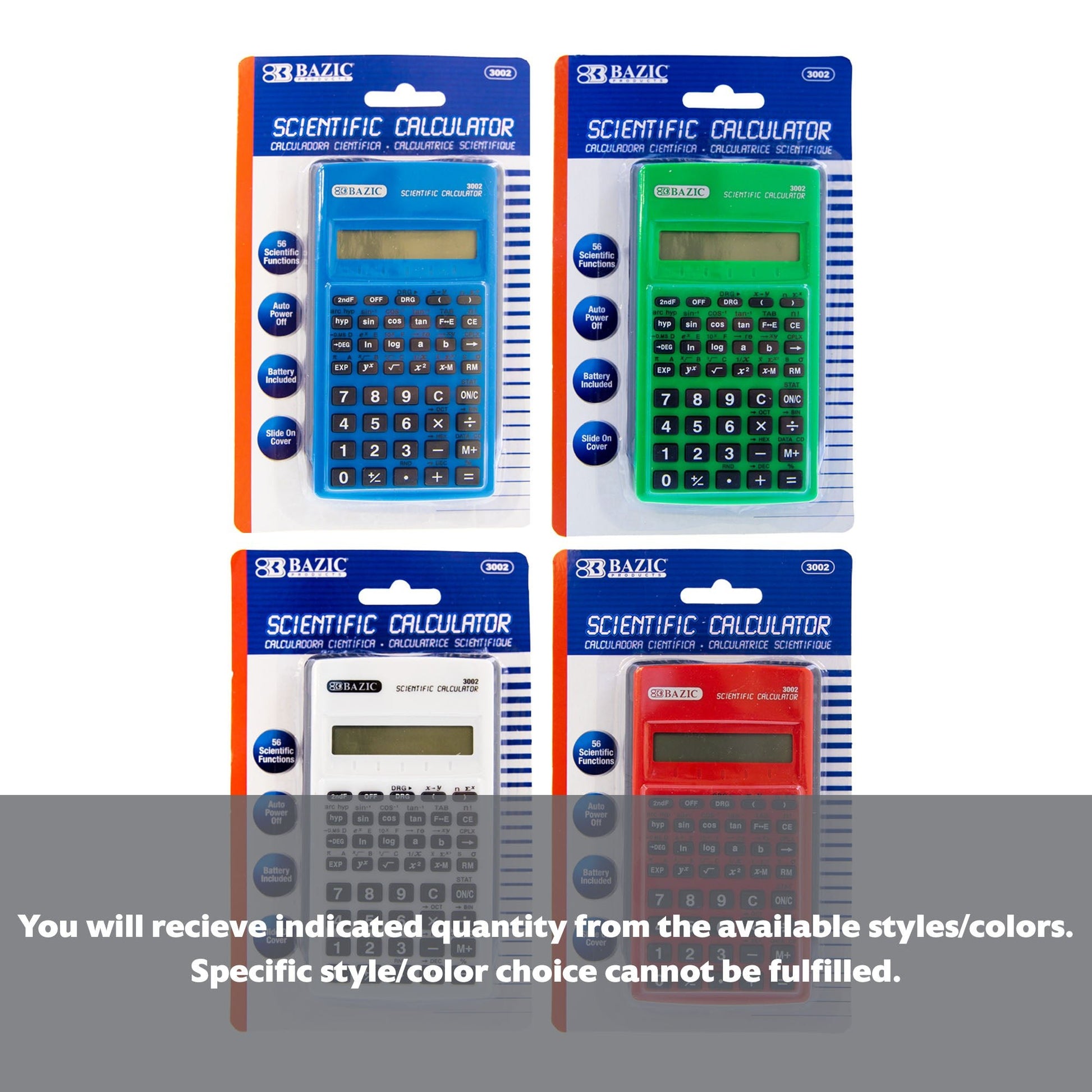 56 Function Scientific Calculator w/ Slide-On Case