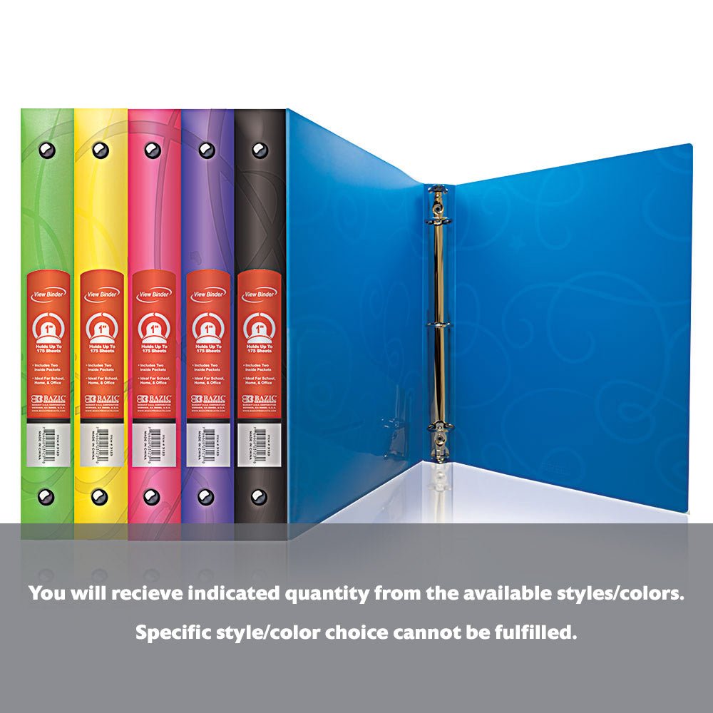 1" Swirl Poly 3-Ring Binder w/ Pocket