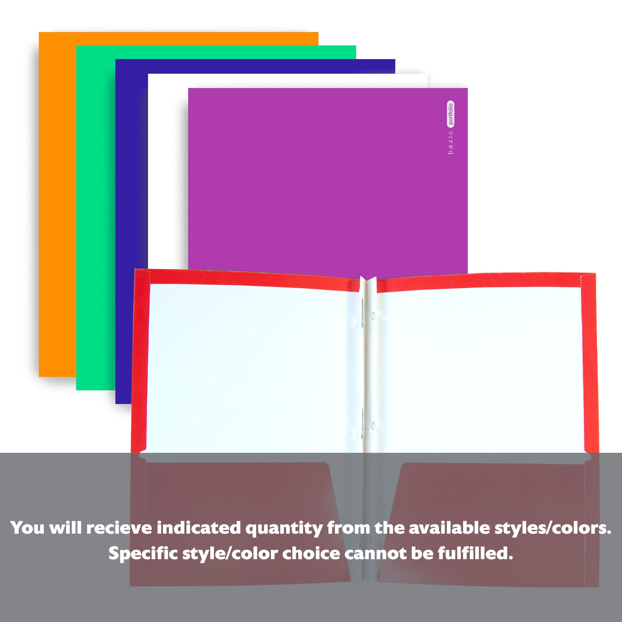 Glossy Laminated 2-Pocket Portfolios w/ 3-Prong Fastener