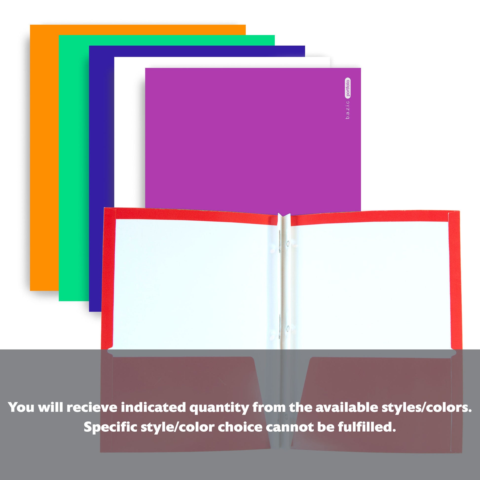 Glossy Laminated 2-Pocket Portfolios w/ 3-Prong Fastener