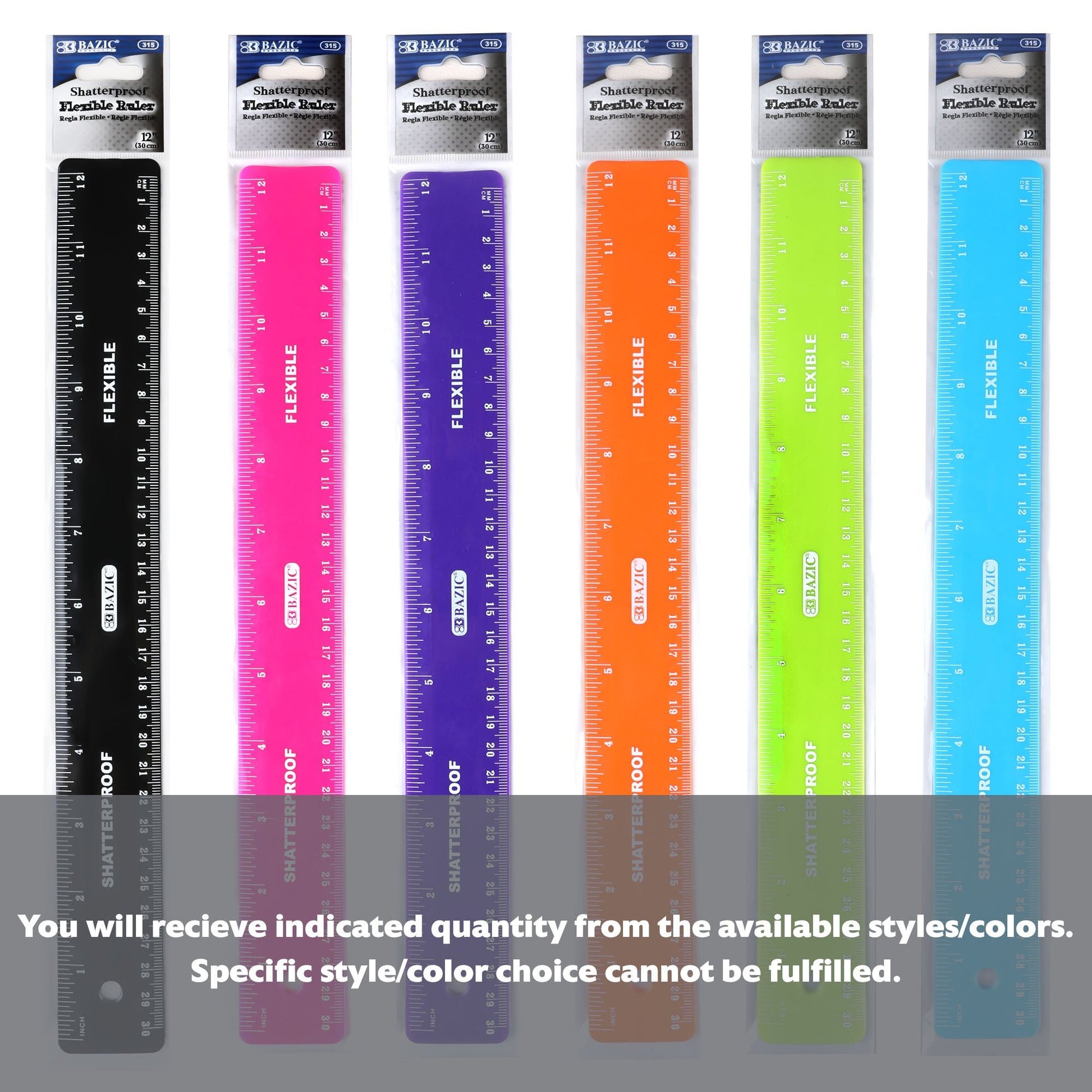 12" (30cm) Shatterproof Flexible Ruler - BZBox