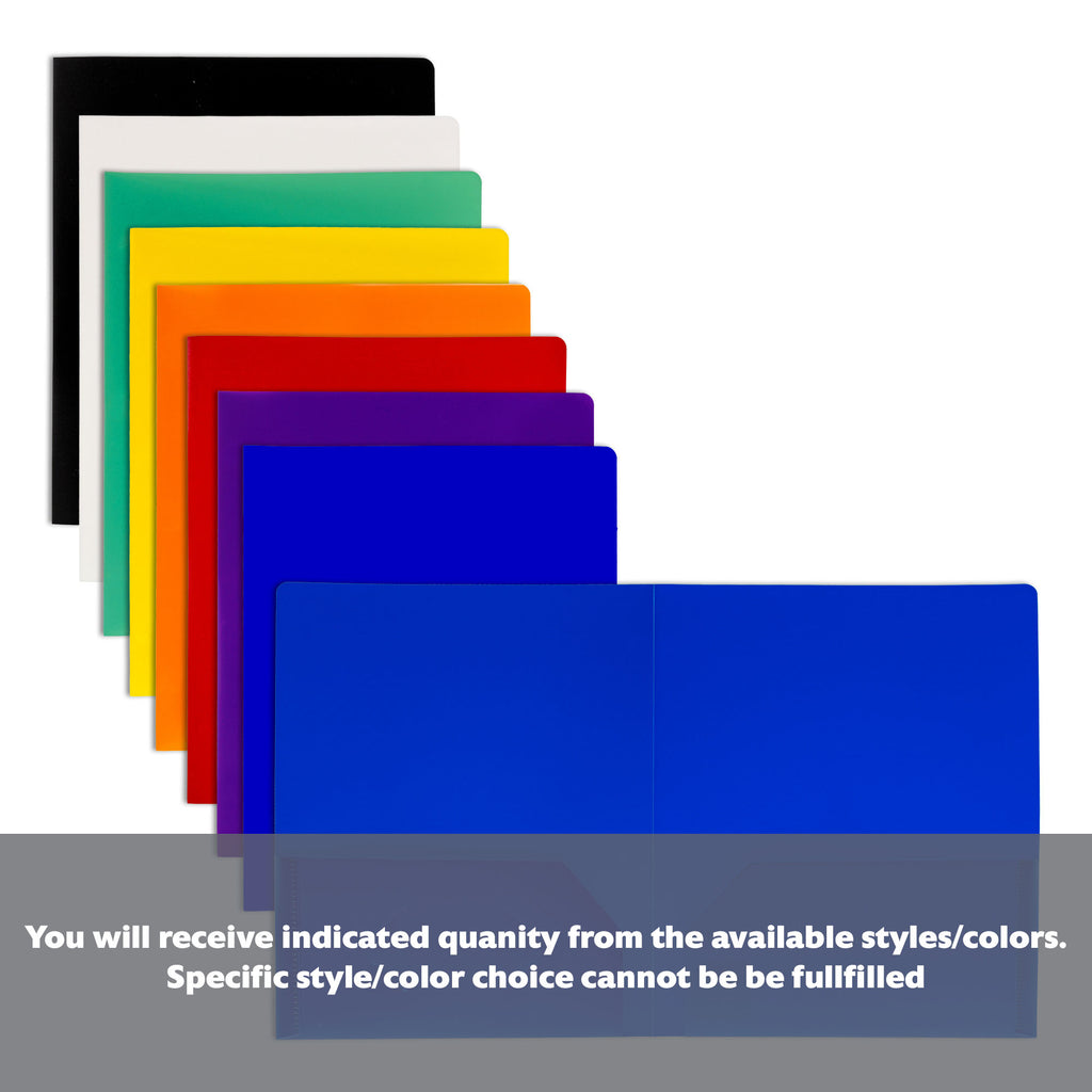 Solid Color 2-Pocket Poly Portfolio