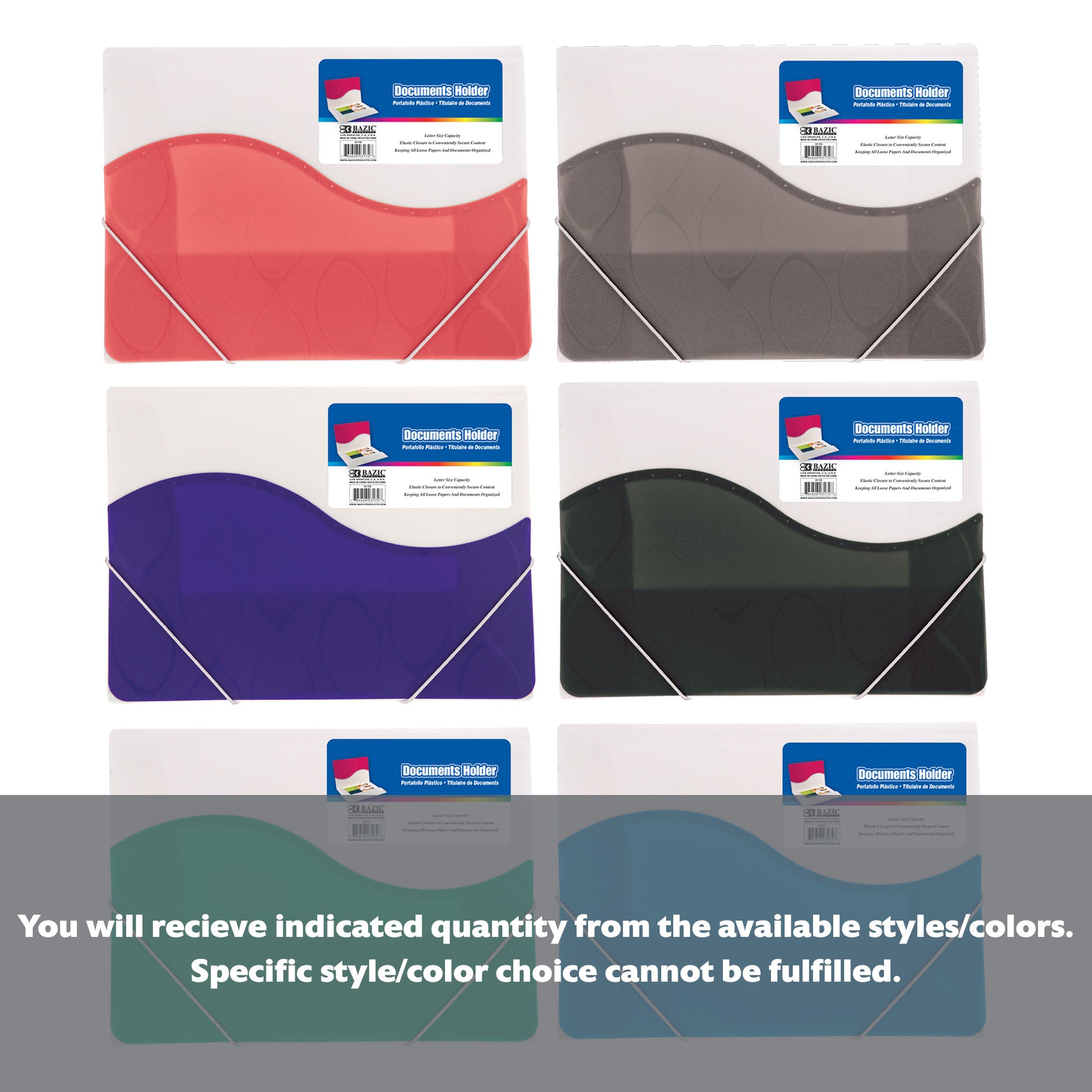 Letter Size Document Holder w/ Elastic Band