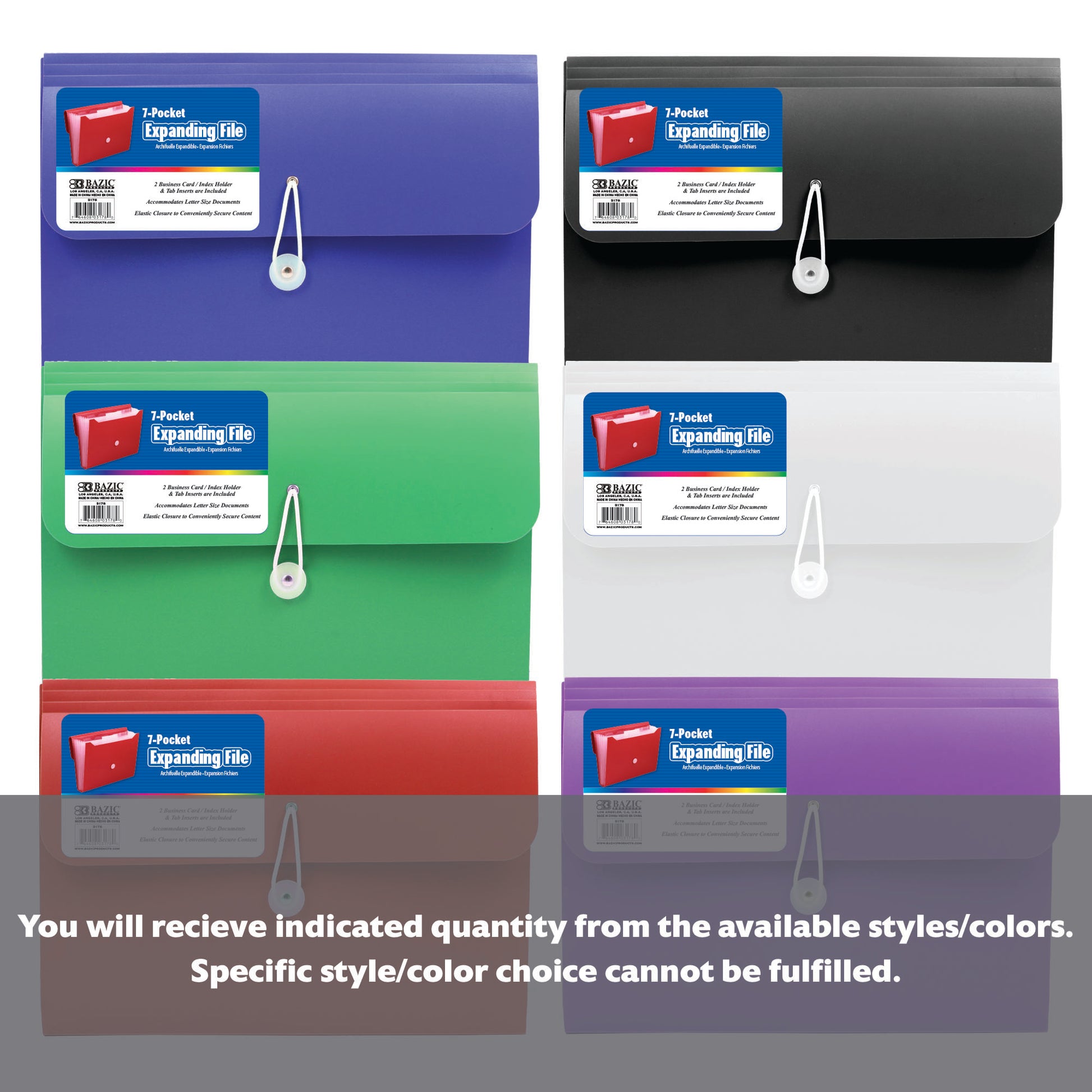 7-Pocket A4/Letter Size Poly Expanding File