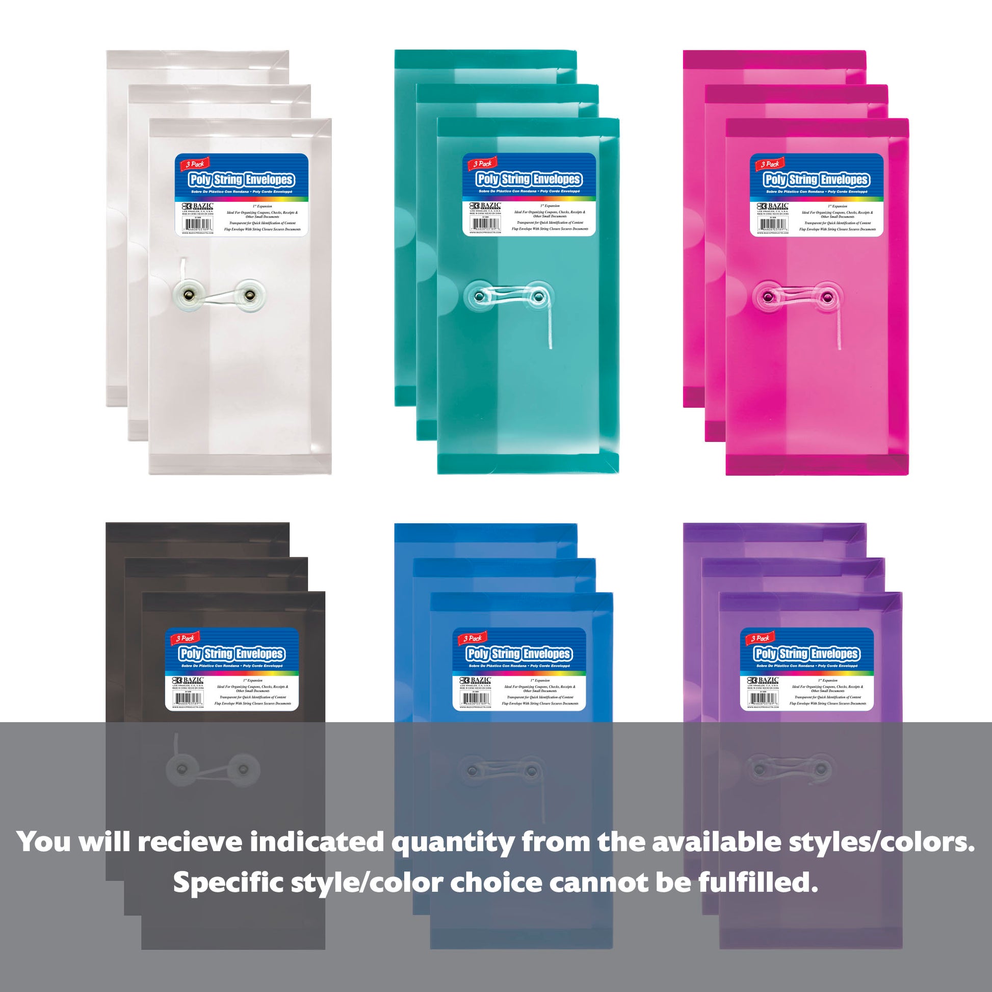Coupon / Check Size String Envelope (3/Pack)