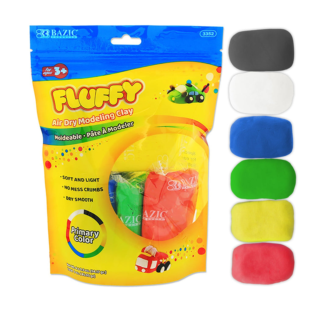 0.5 oz 6 Primary Color Air Dry Modeling Clay