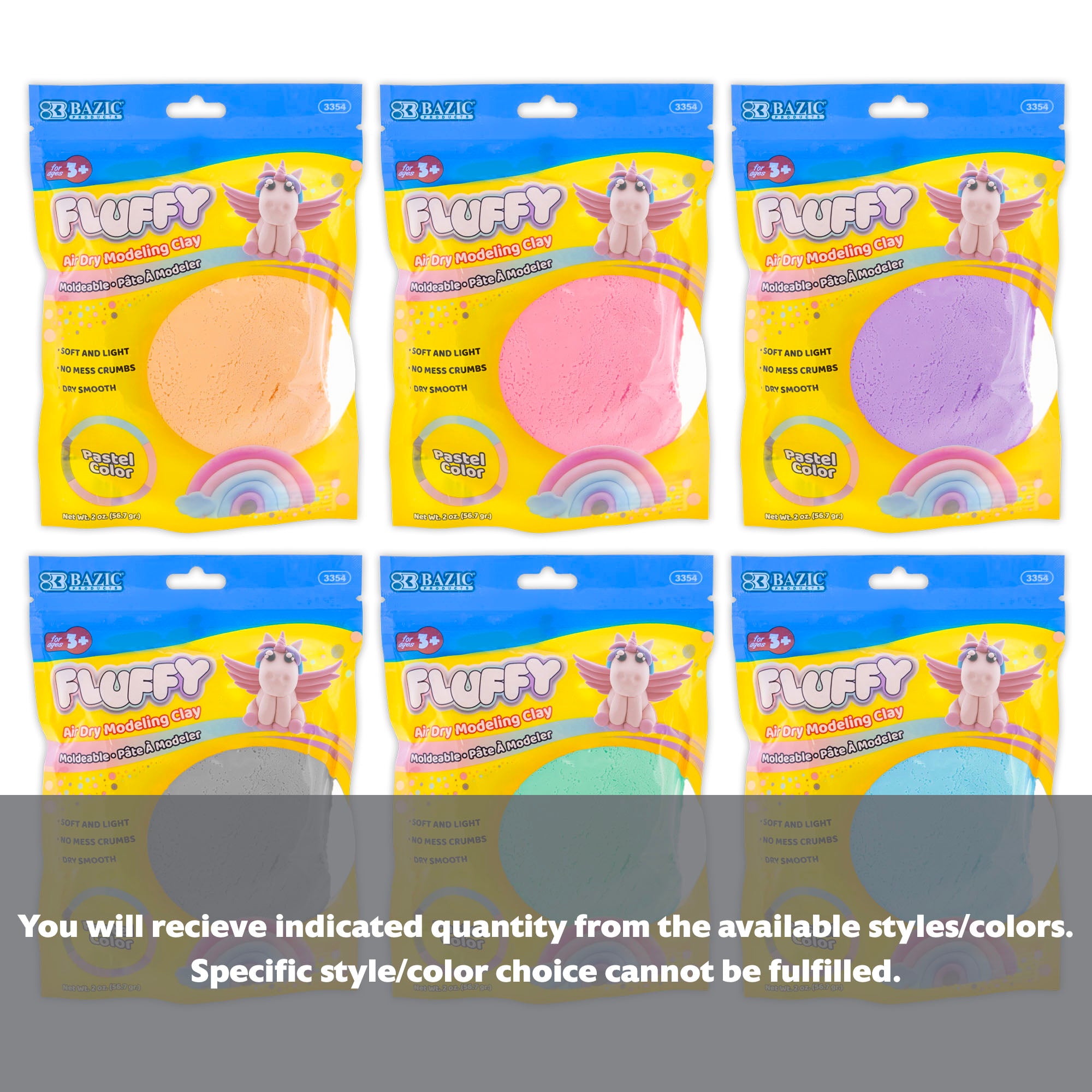 2 Oz. Pastel Colors Air Dry Modeling Clay