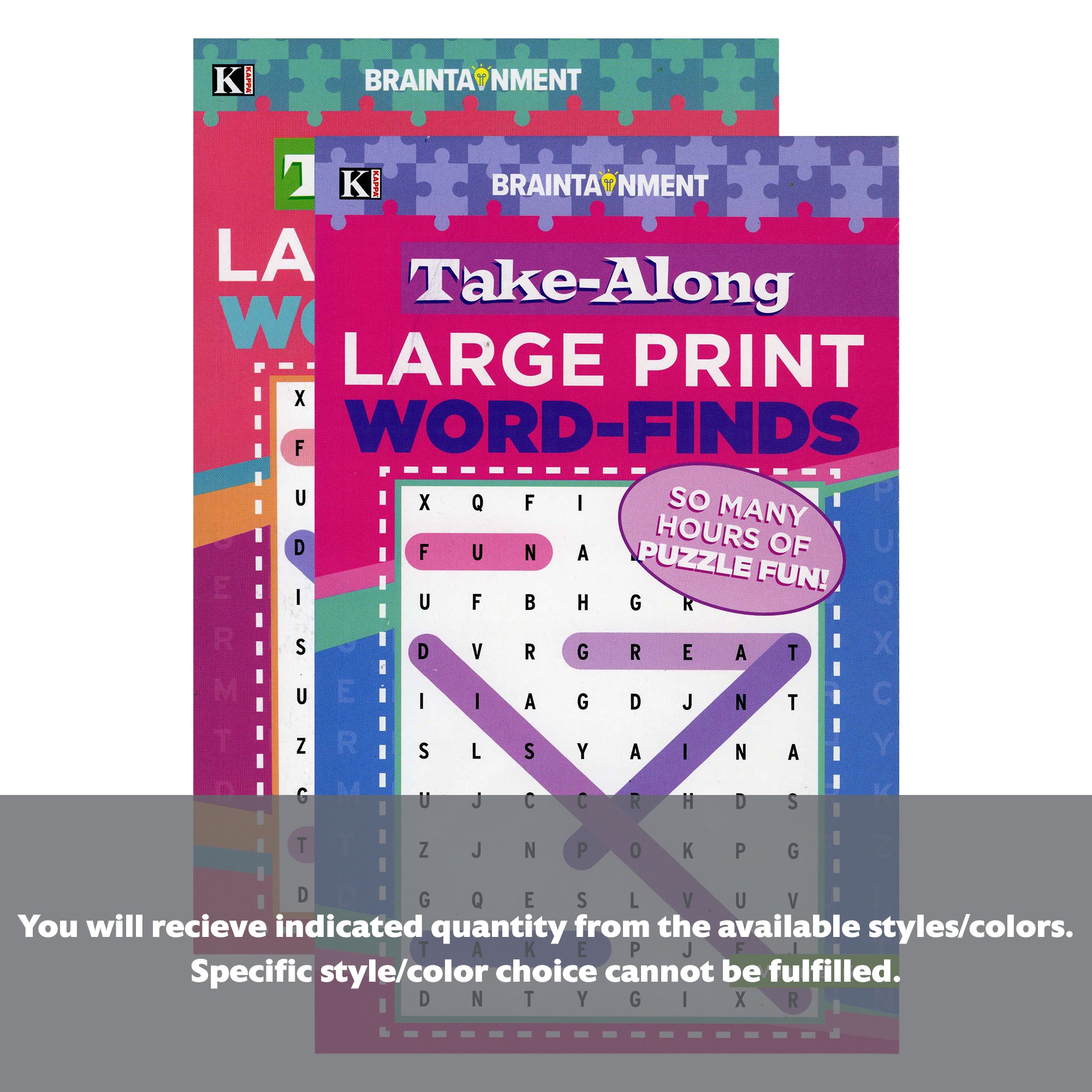 KAPPA Take Along Large Print Word Finds Puzzle Book - Digest Size