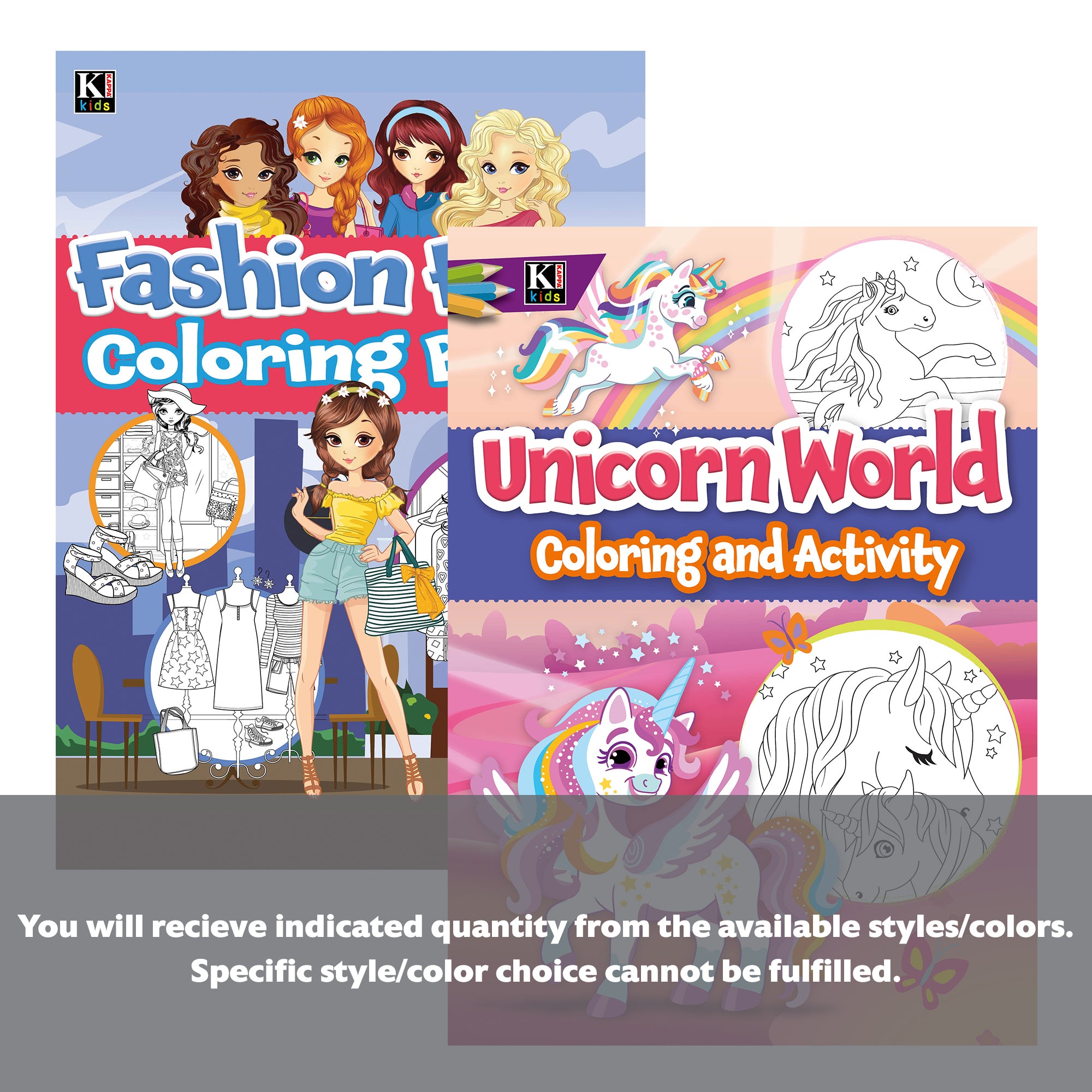 KAPPA Unicorn World coloring and activity book by Bazicstore featuring unicorn illustrations and fun activities for children.