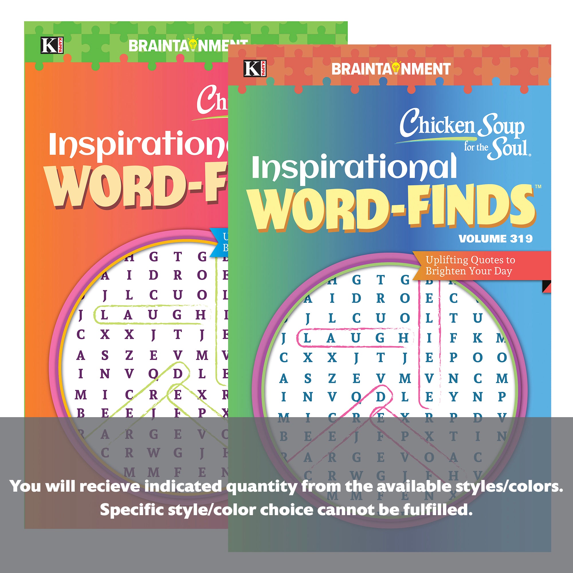 KAPPA Chicken Soup For The Soul Word Finds Puzzle Book by Bazicstore, digest size, featuring colorful puzzle pages and playful design.