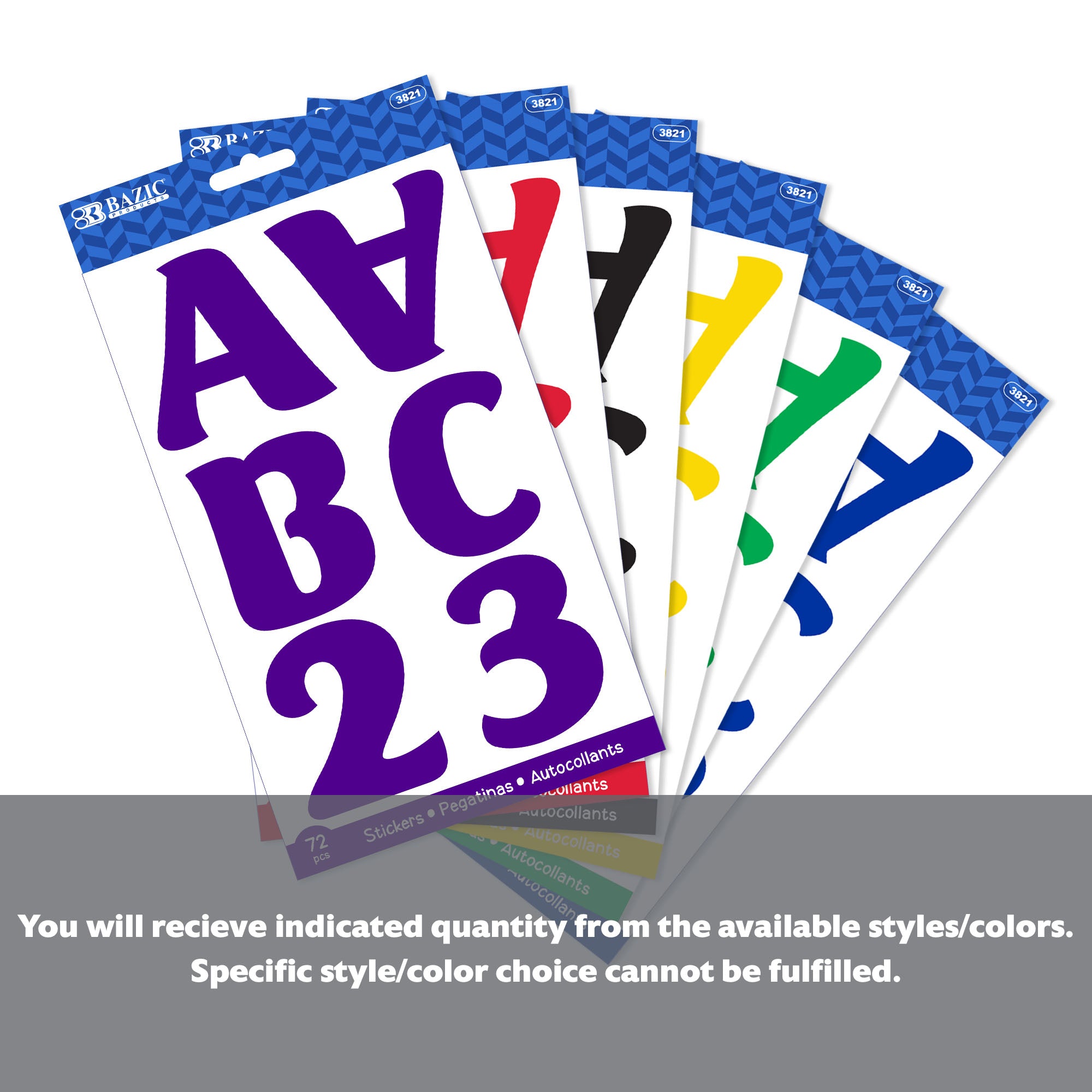 2" Alphabet & Numbers Stickers (72/Pack)