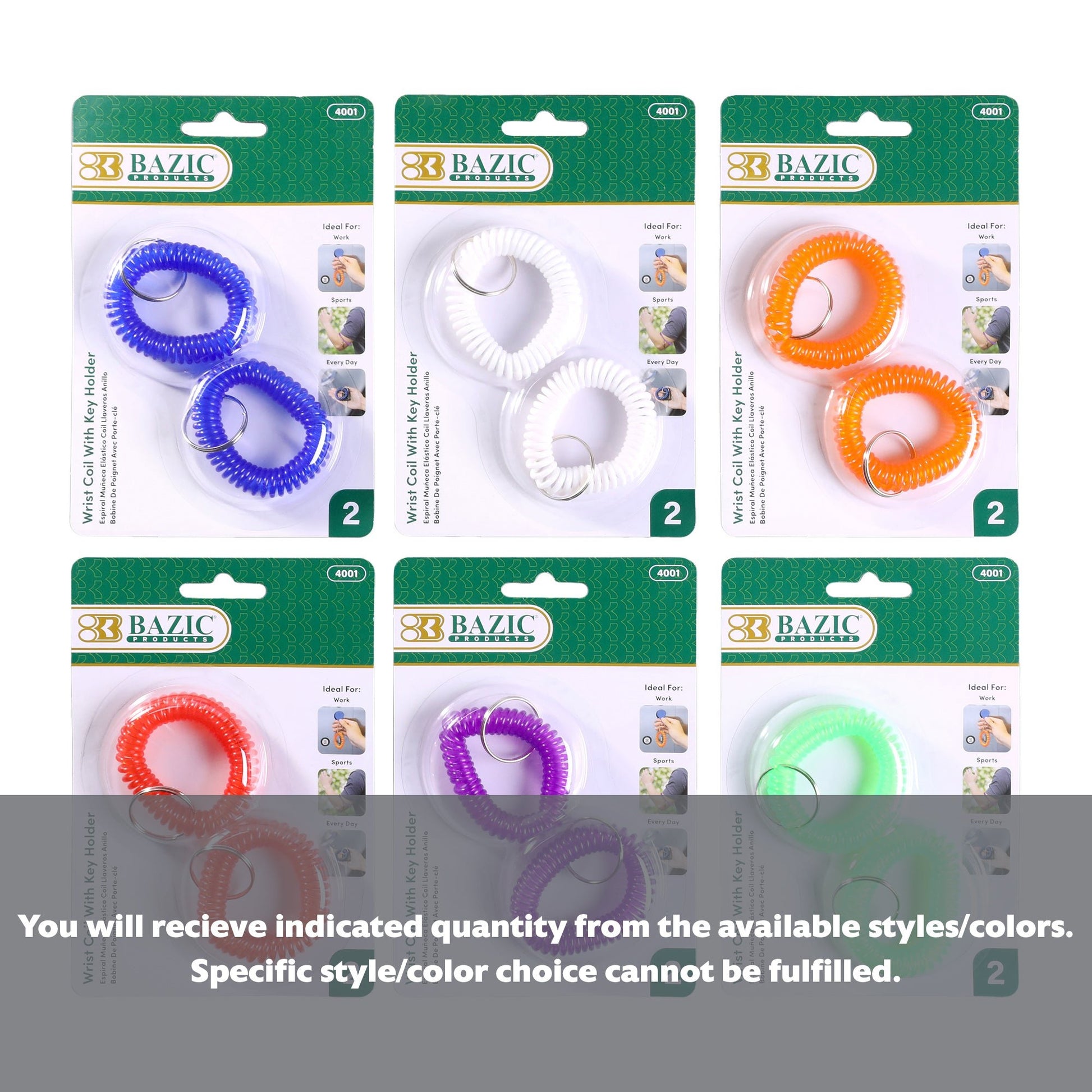 Wrist Coil w/ Key Holder (2/Pack)