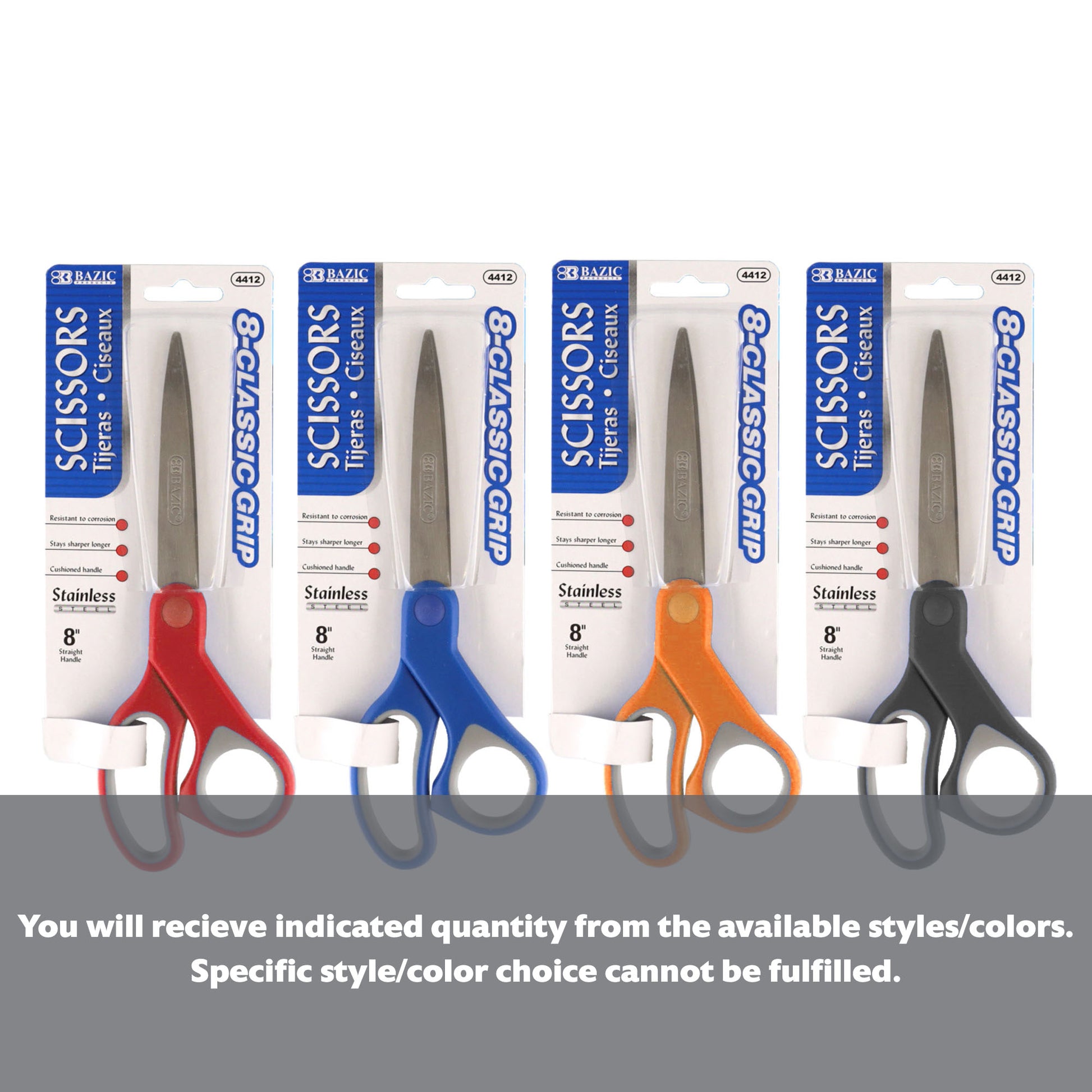 8" Classic Grip Stainless Steel Scissors