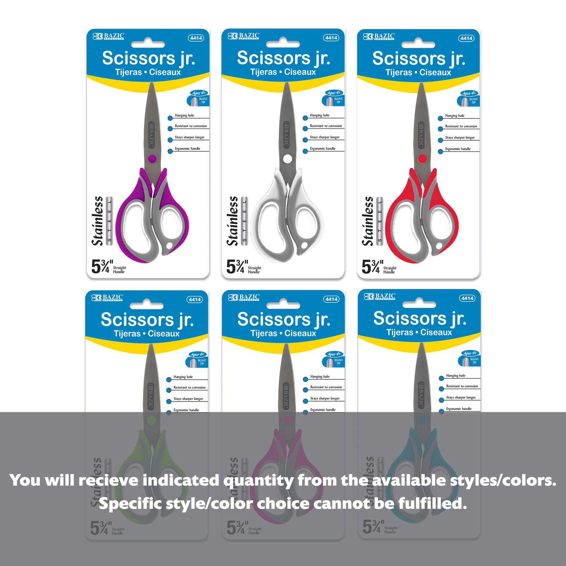 5-3/4" Two-Tone Soft Grip Kid's Scissors