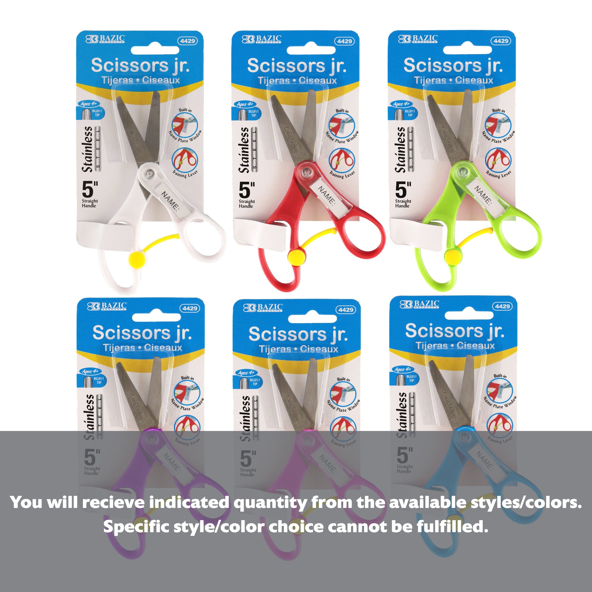 5" Blunt Tip School Scissors With Name Tag