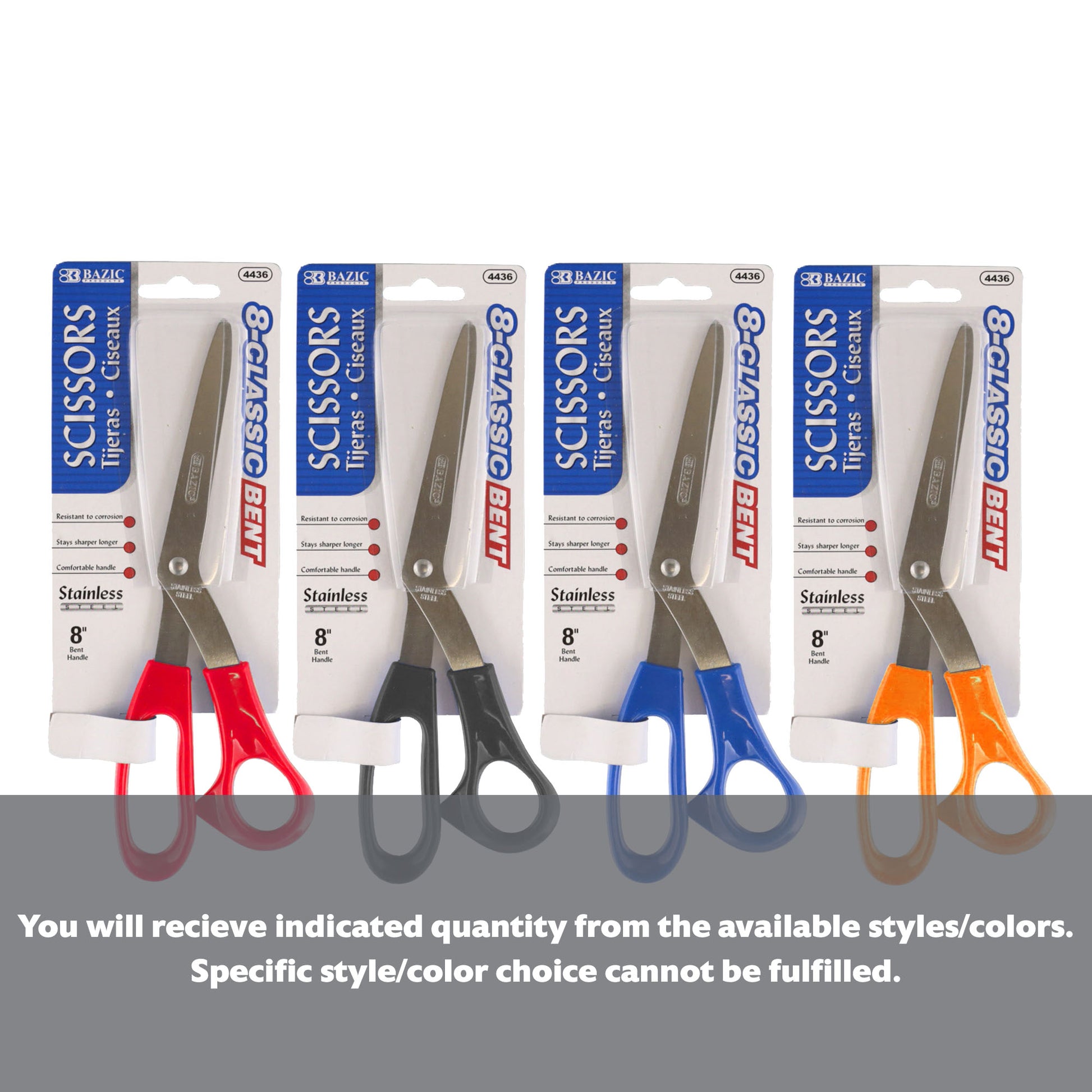 8" Classic Bent Handle Stainless Steel Scissors - BZBox