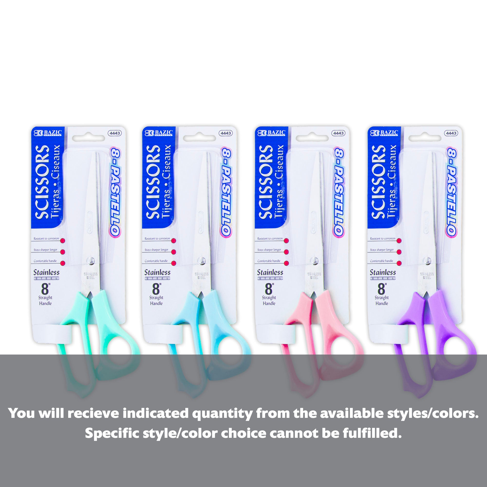 8" Pastel Classic Stainless Steel Scissors