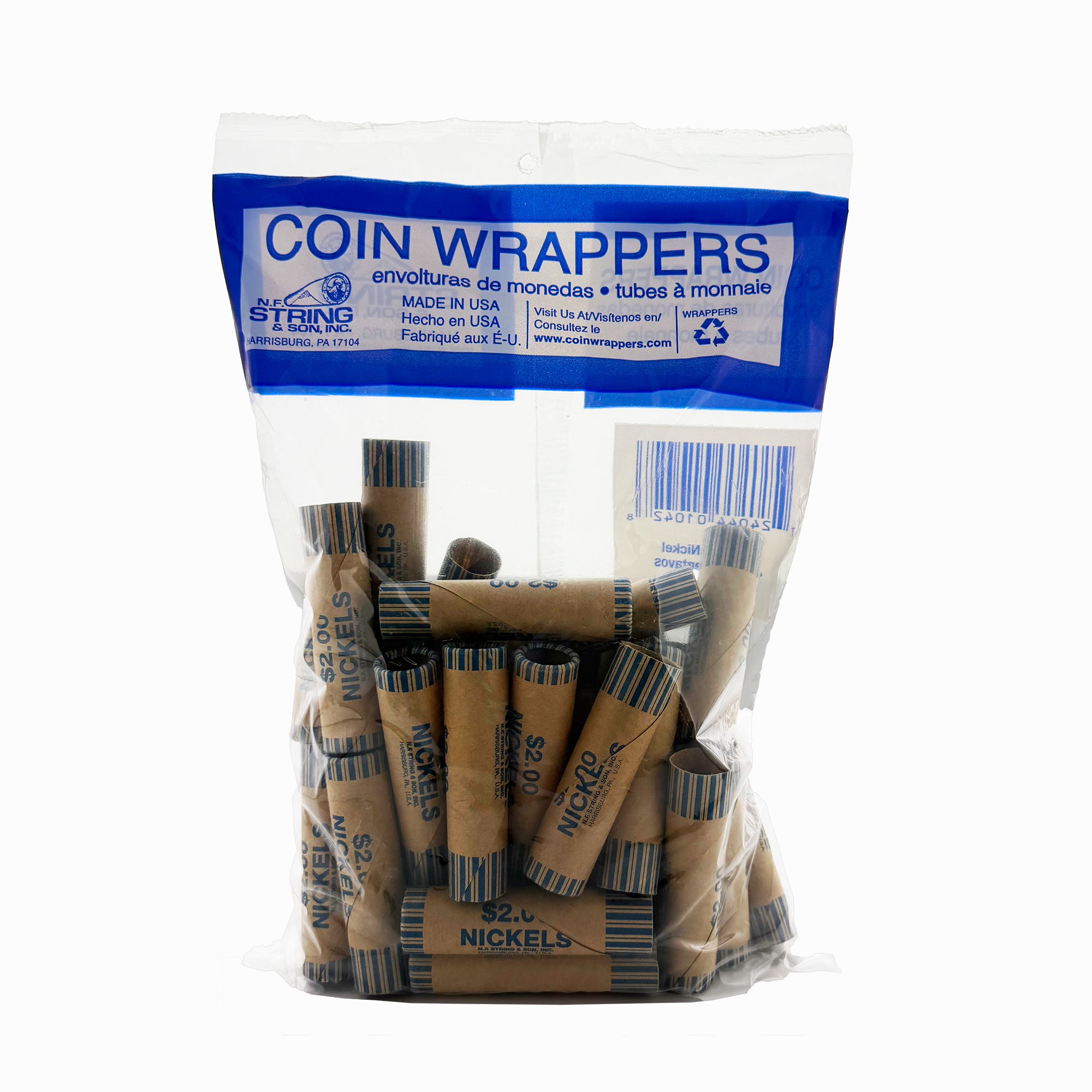 Nickel Coin Wrappers (36/Pack) - BZBox