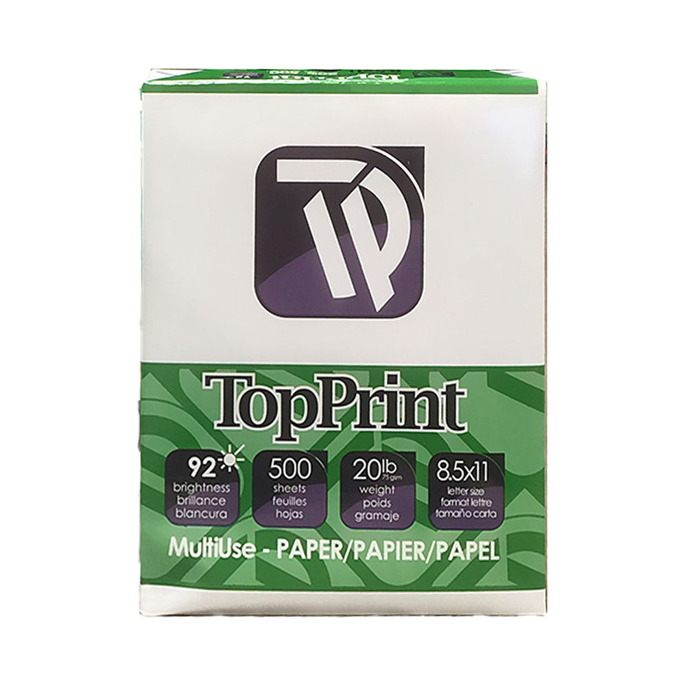 TOP PRINT (92) 8.5" X 11" White Copy Paper (500 Sheets/Ream)