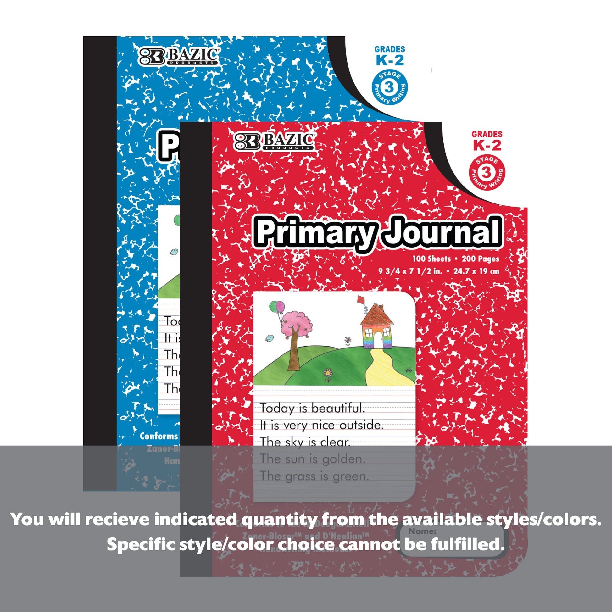 100 Ct. Primary Journal Marble Composition Book