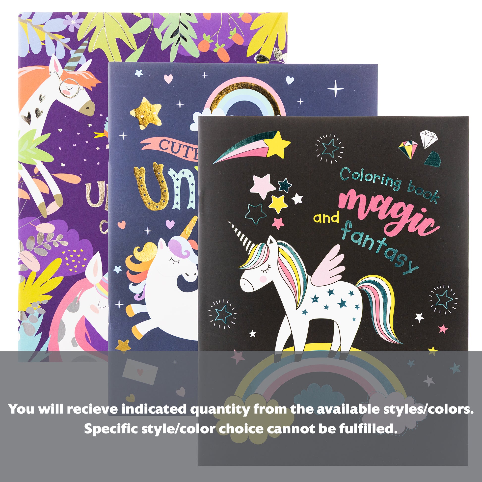 BAZIC UNICORNS coloring book BYOB featuring whimsical unicorn illustrations for creative coloring fun.